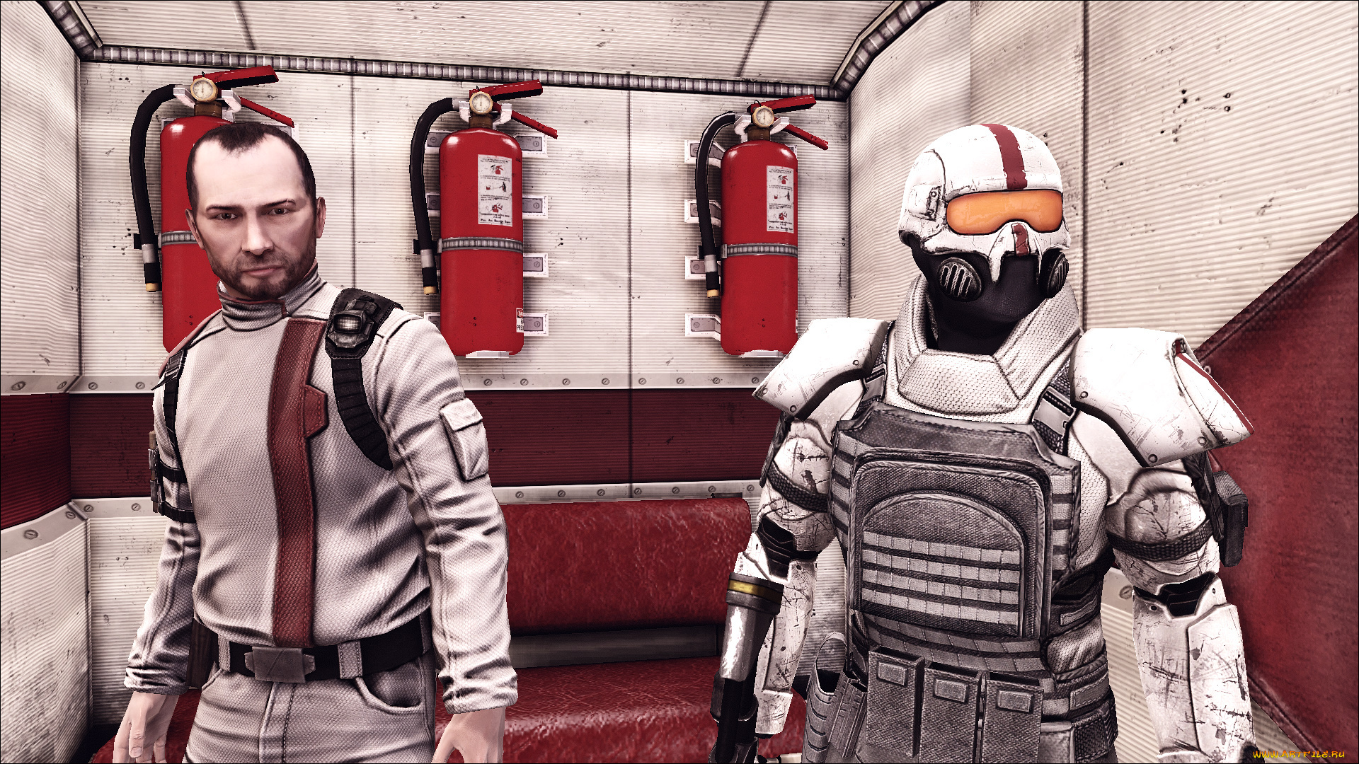 видео, игры, afterfall, , insanity, люди, лифт, огнетушители