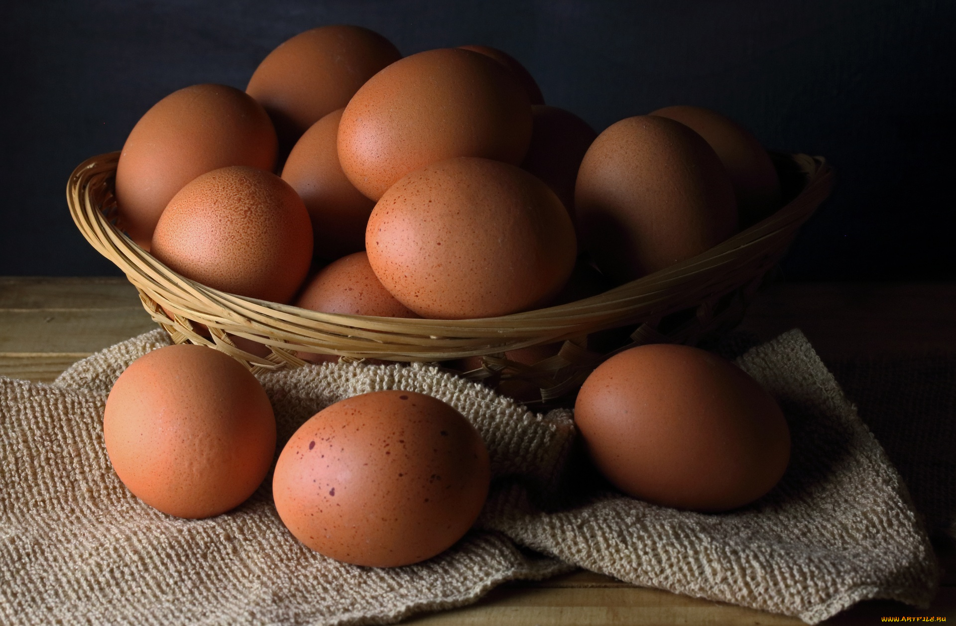 еда, яйца, корзинка, свежие