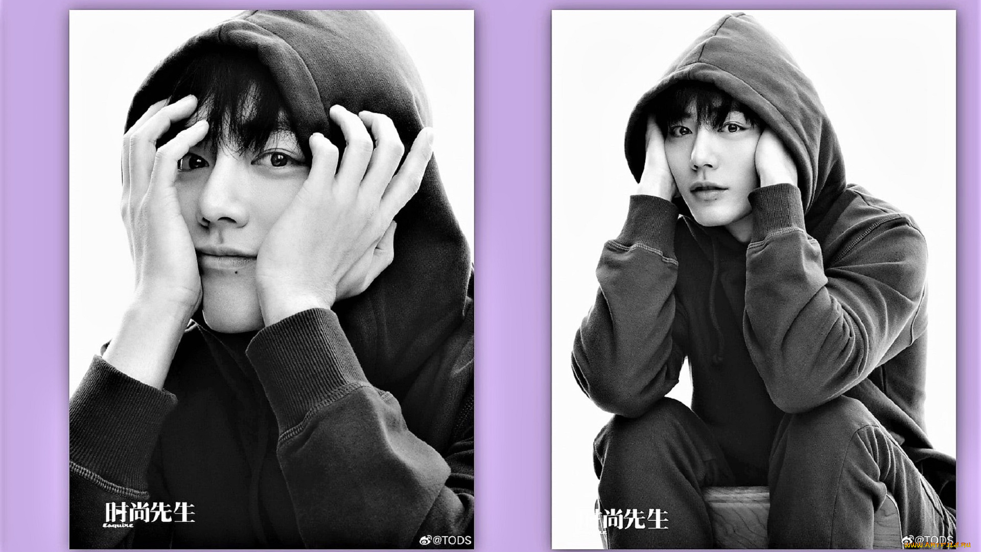 мужчины, xiao, zhan, актер, толстовка, капюшон