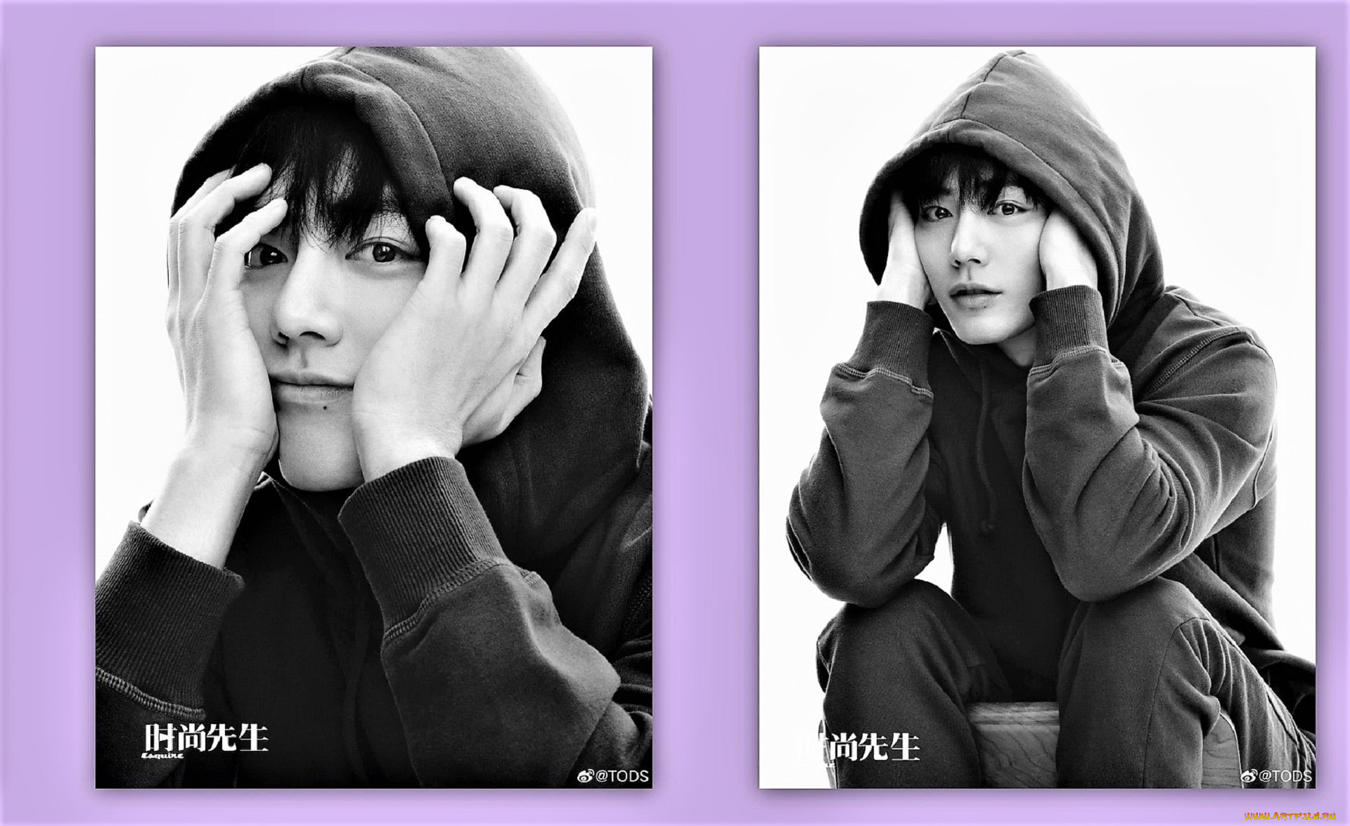 мужчины, xiao, zhan, актер, толстовка, капюшон