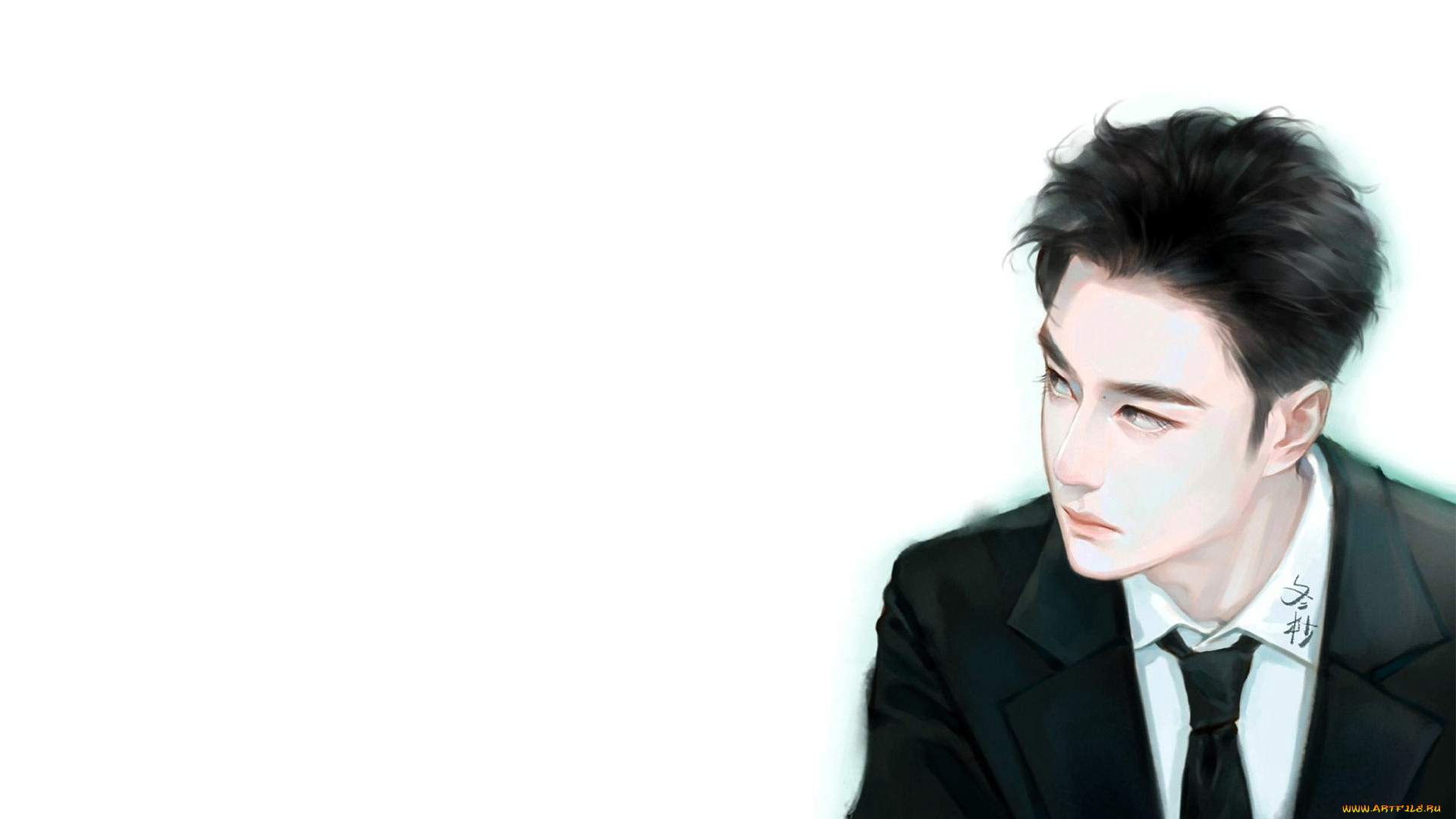 рисованное, люди, ван, ибо, пиджак, галстук