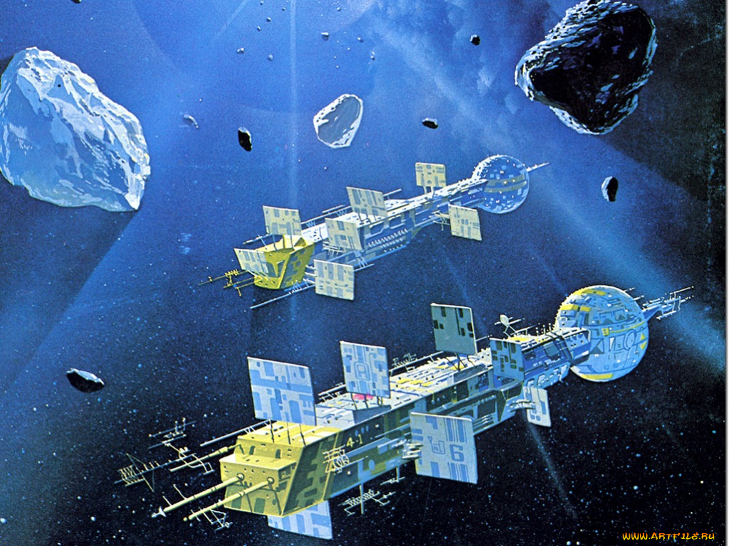 фэнтези, космические, корабли, звездолеты, станции
