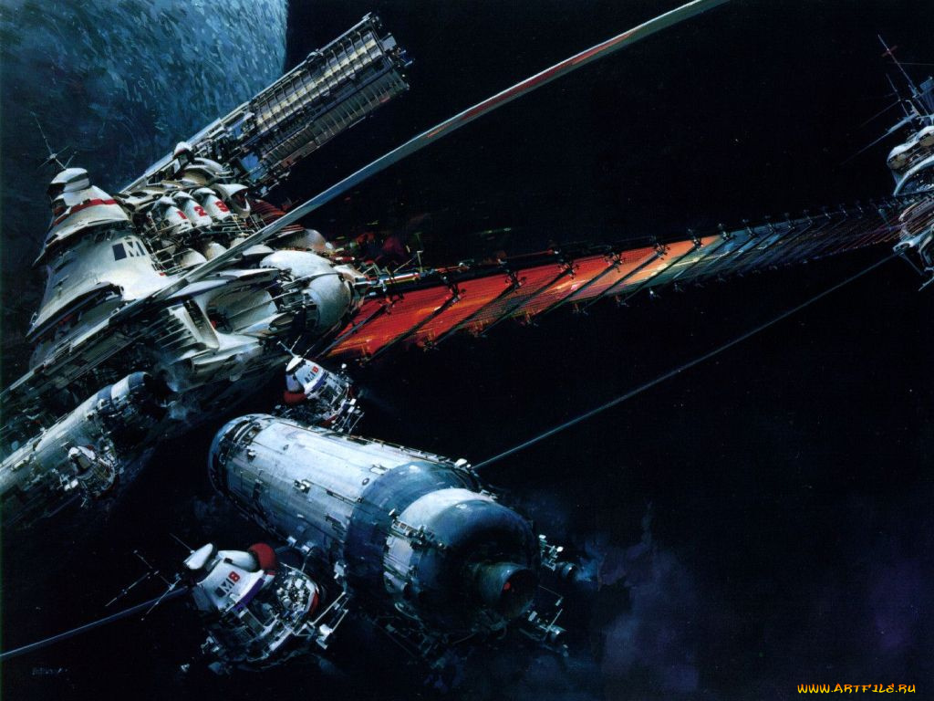 фэнтези, космические, корабли, звездолеты, станции