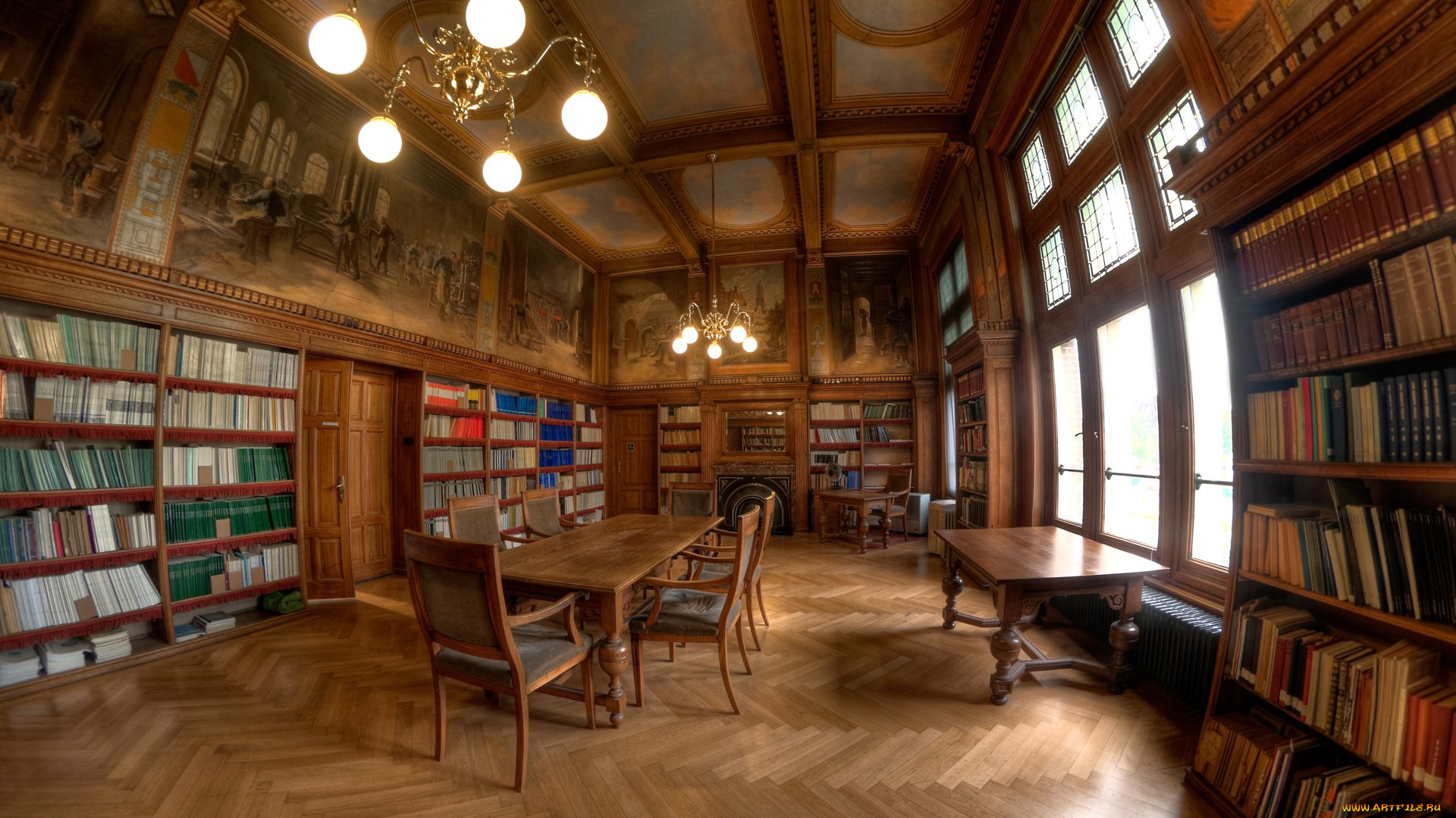 интерьер, кабинет, библиотека, офис