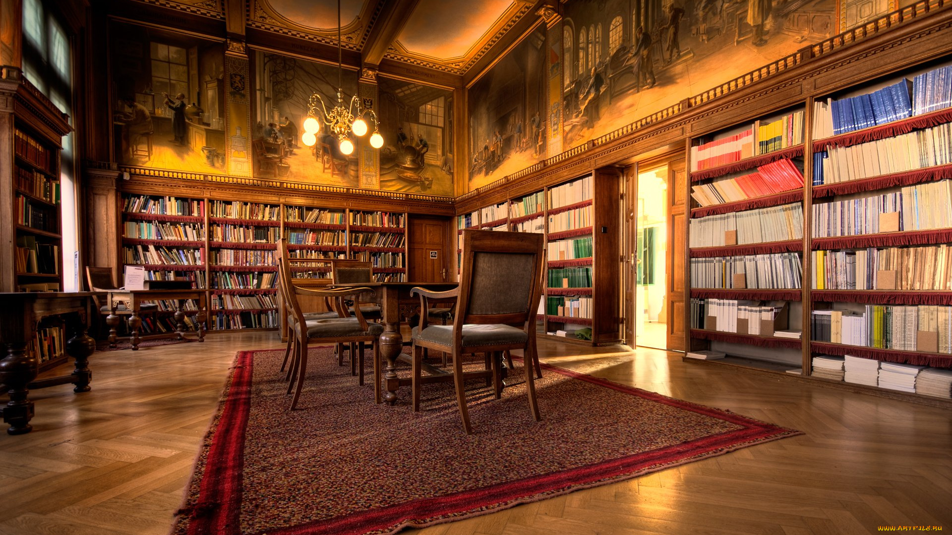 интерьер, кабинет, библиотека, офис
