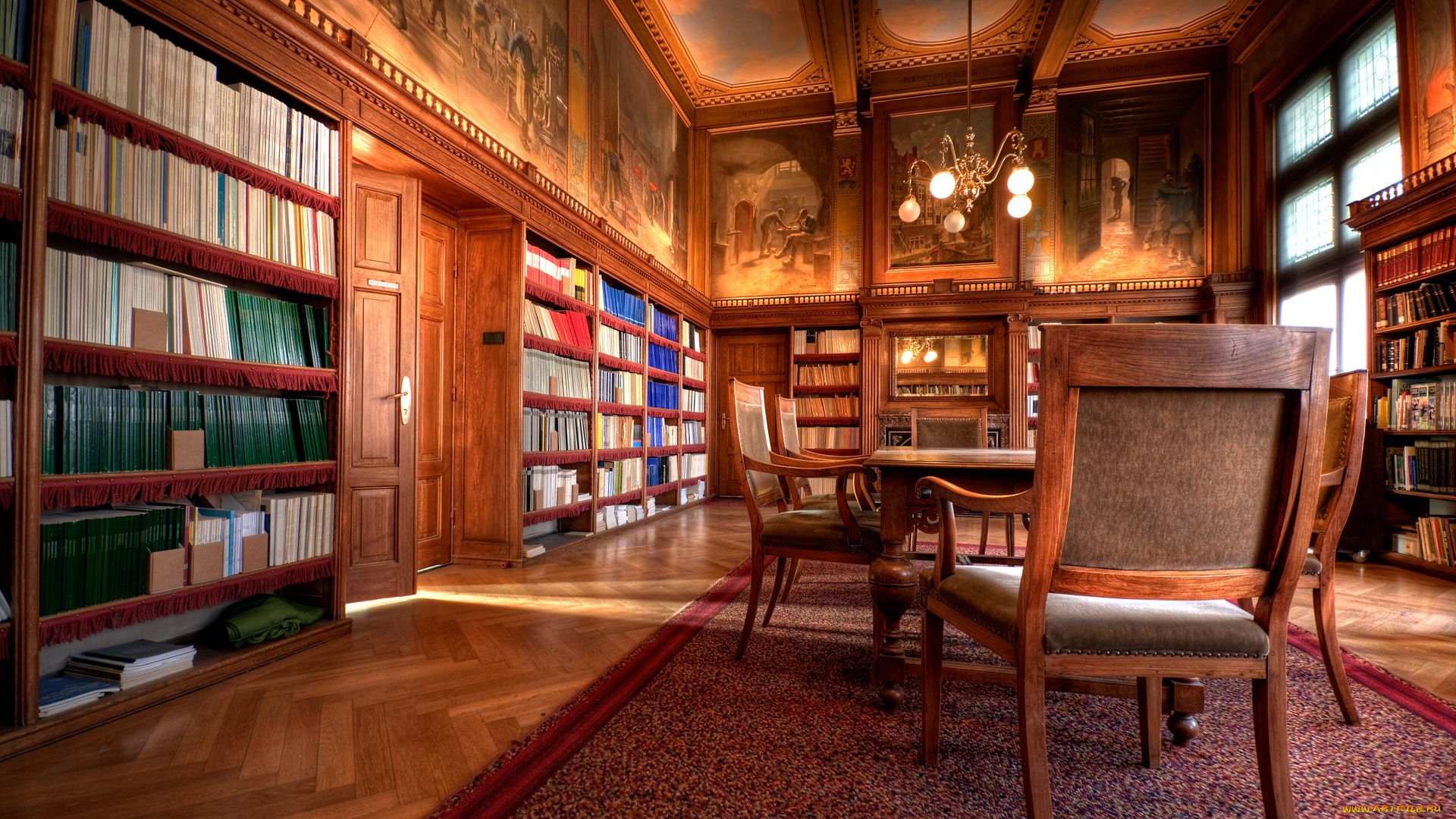 интерьер, кабинет, библиотека, офис