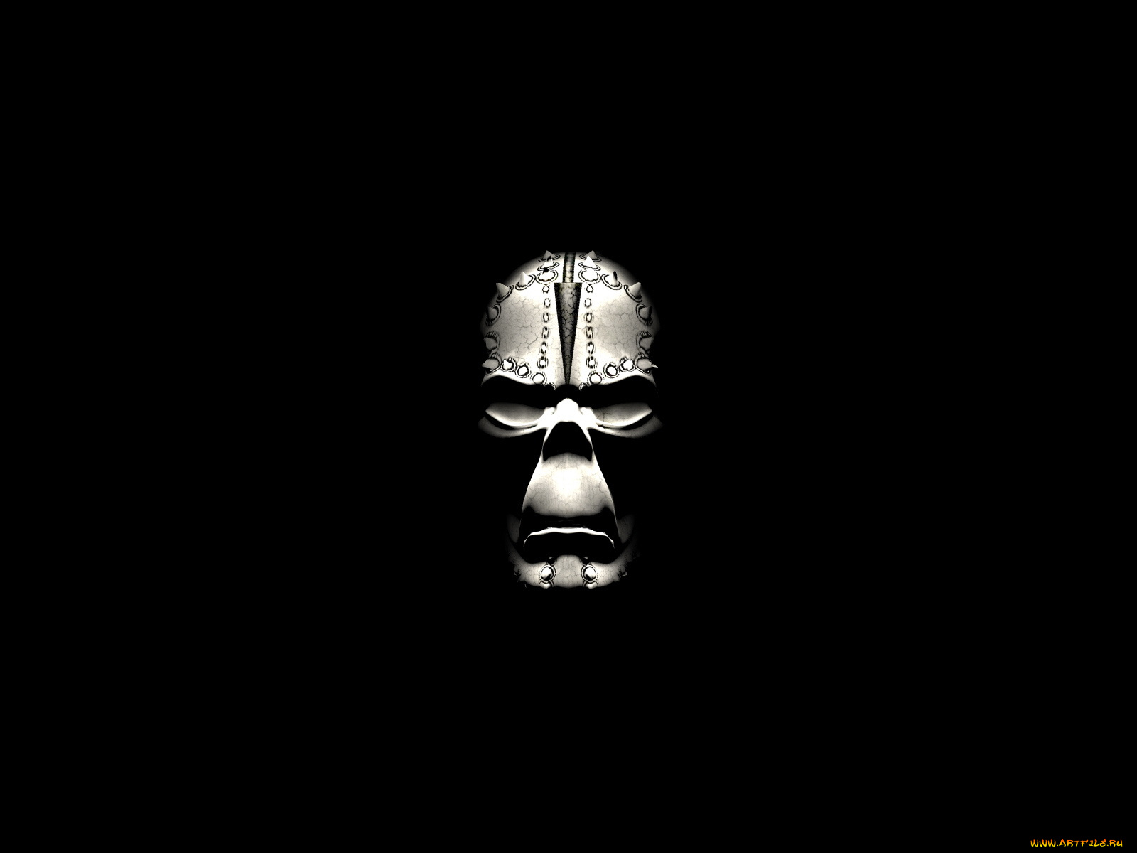 3д, графика, horror, ужас, череп, черный