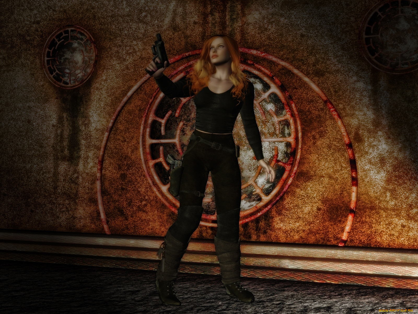 3д, графика, people, люди, девушка, оружие