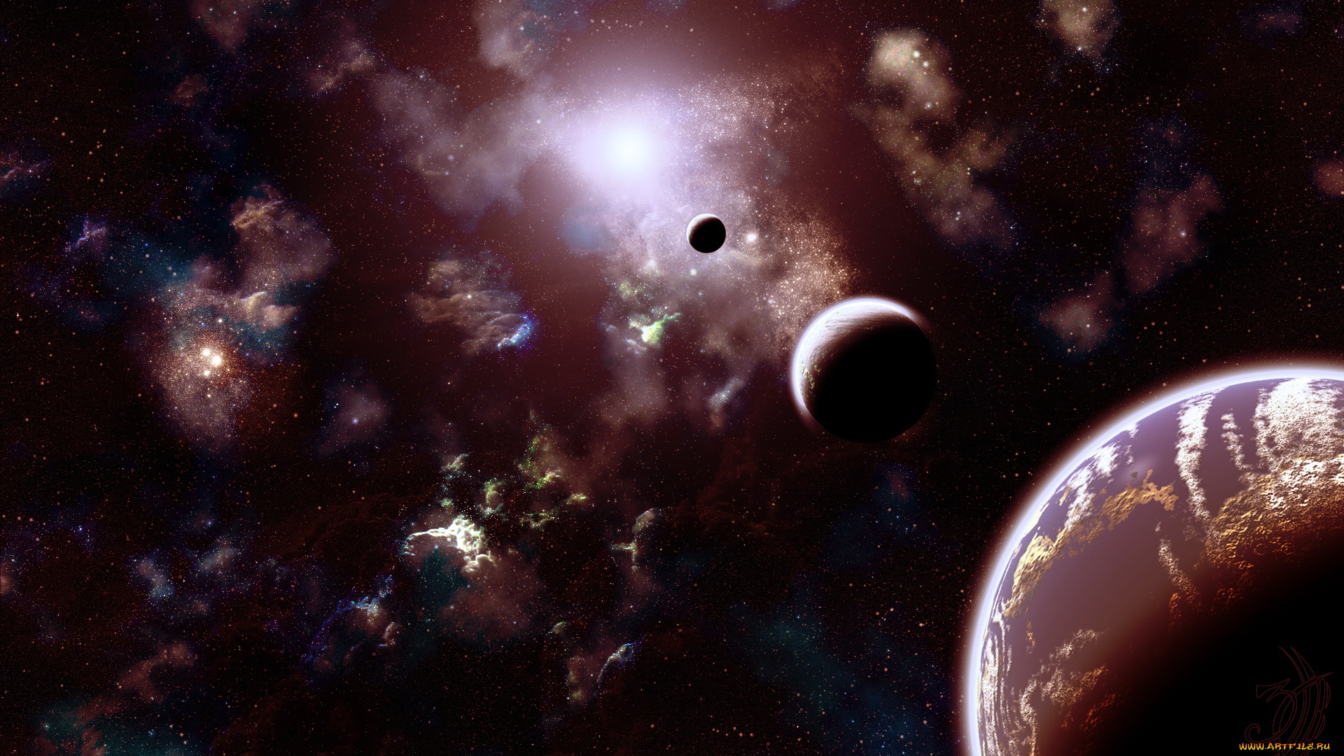 космос, арт, планеты