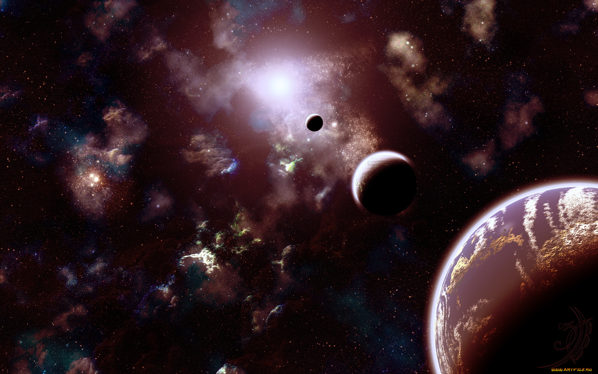 космос, арт, планеты