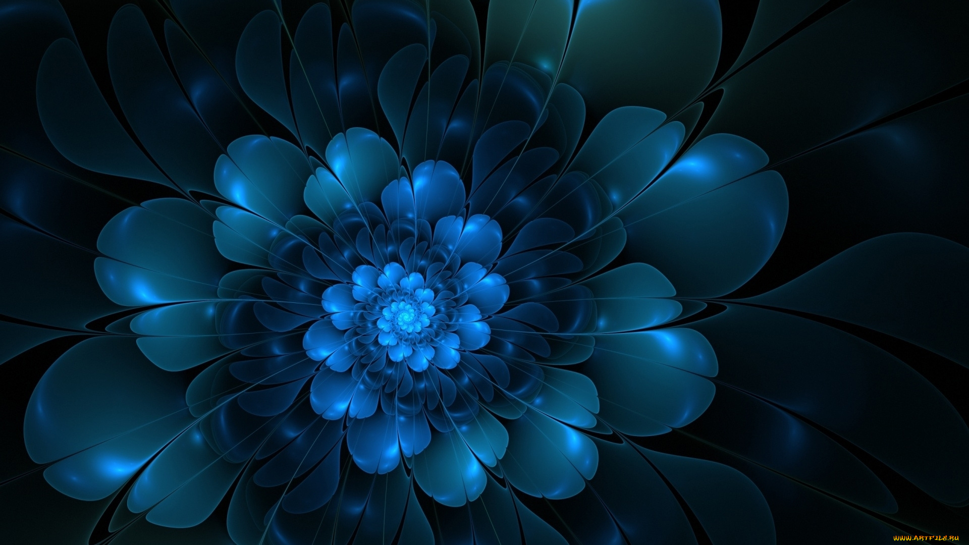 3д, графика, fractal, фракталы, лепестки, цветок