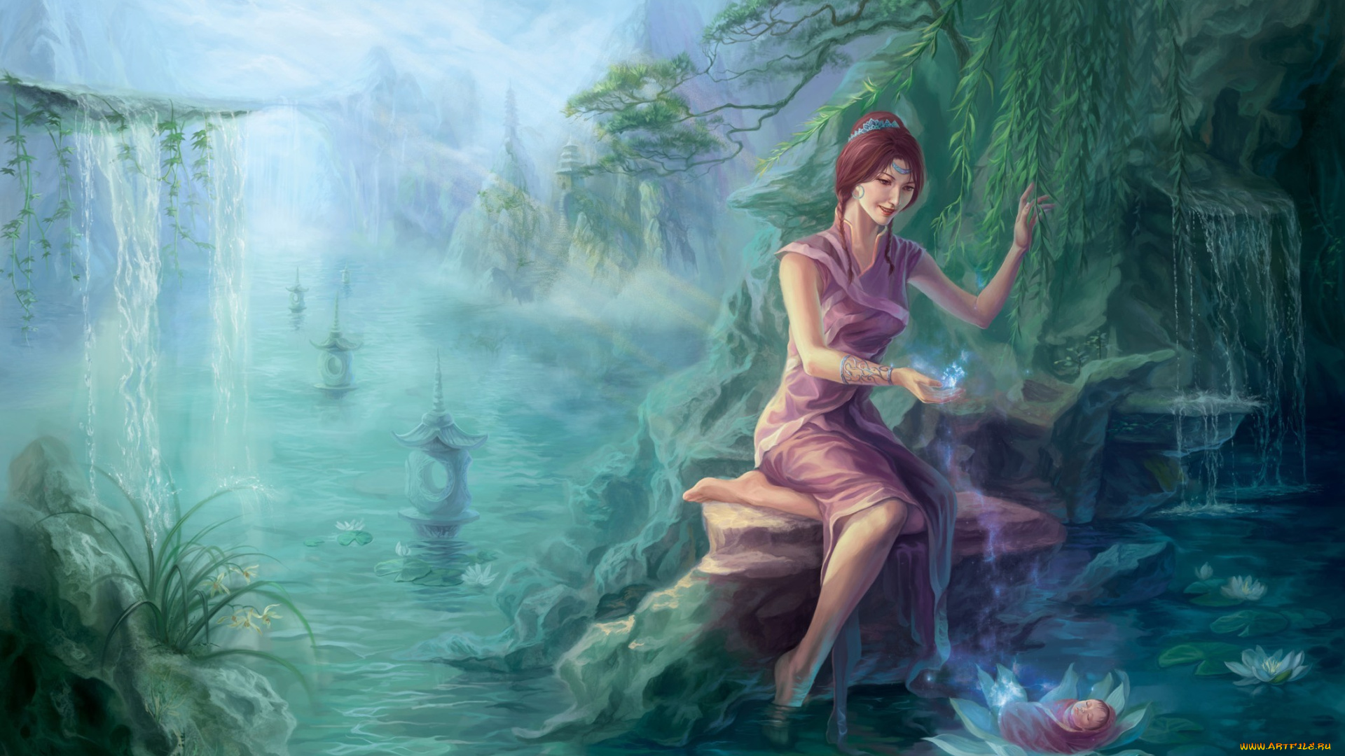 фэнтези, девушки, пейзаж