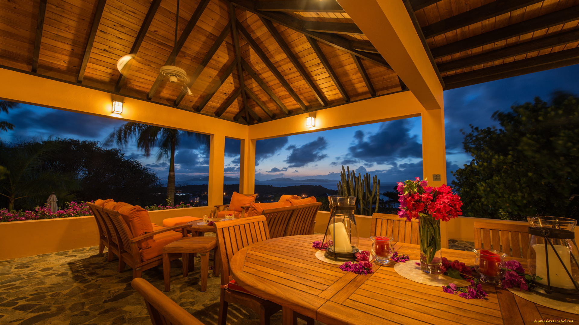 интерьер, веранды, террасы, балконы, мебель