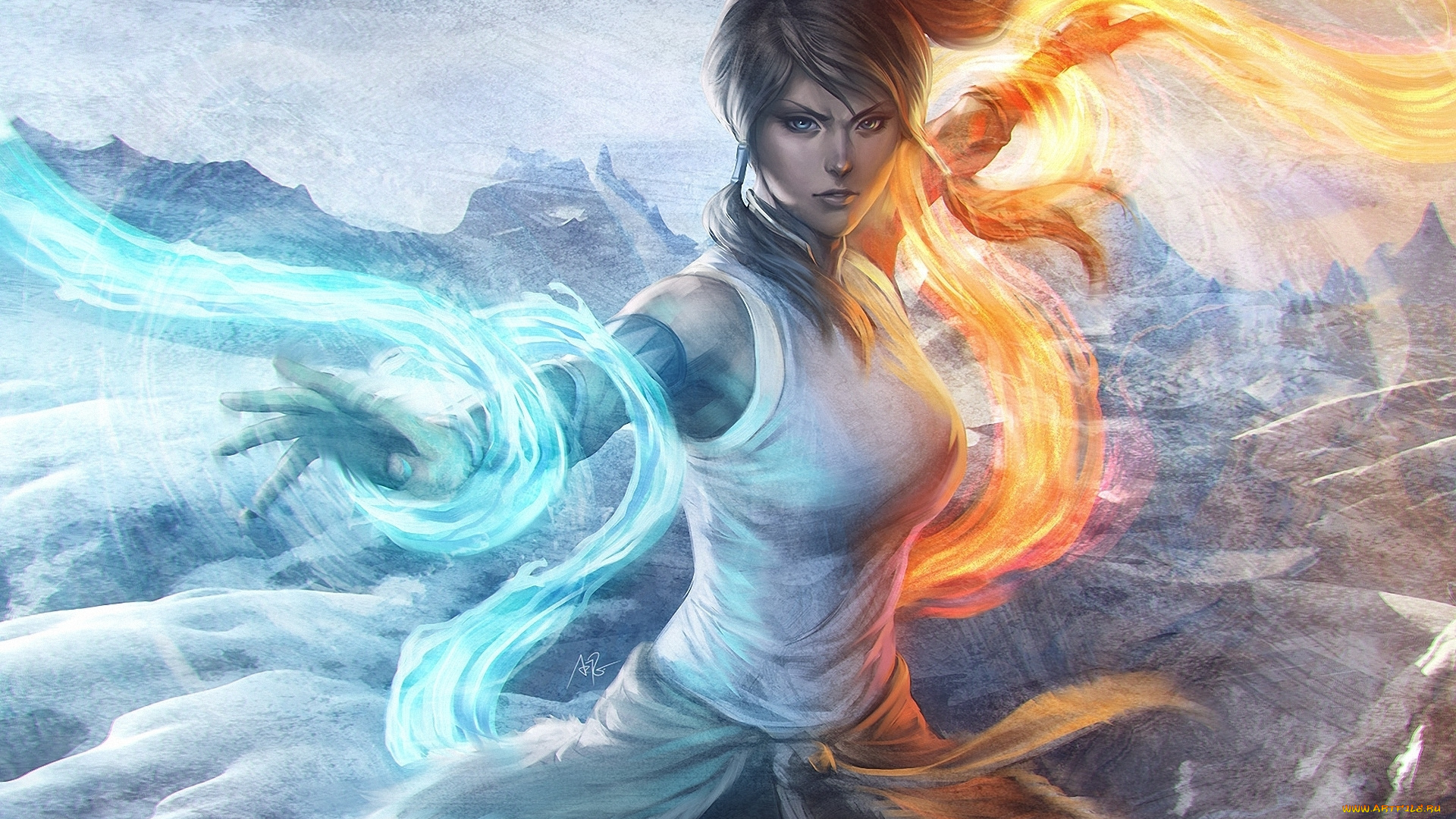 the, legend, of, korra, фэнтези, маги, арт, магия
