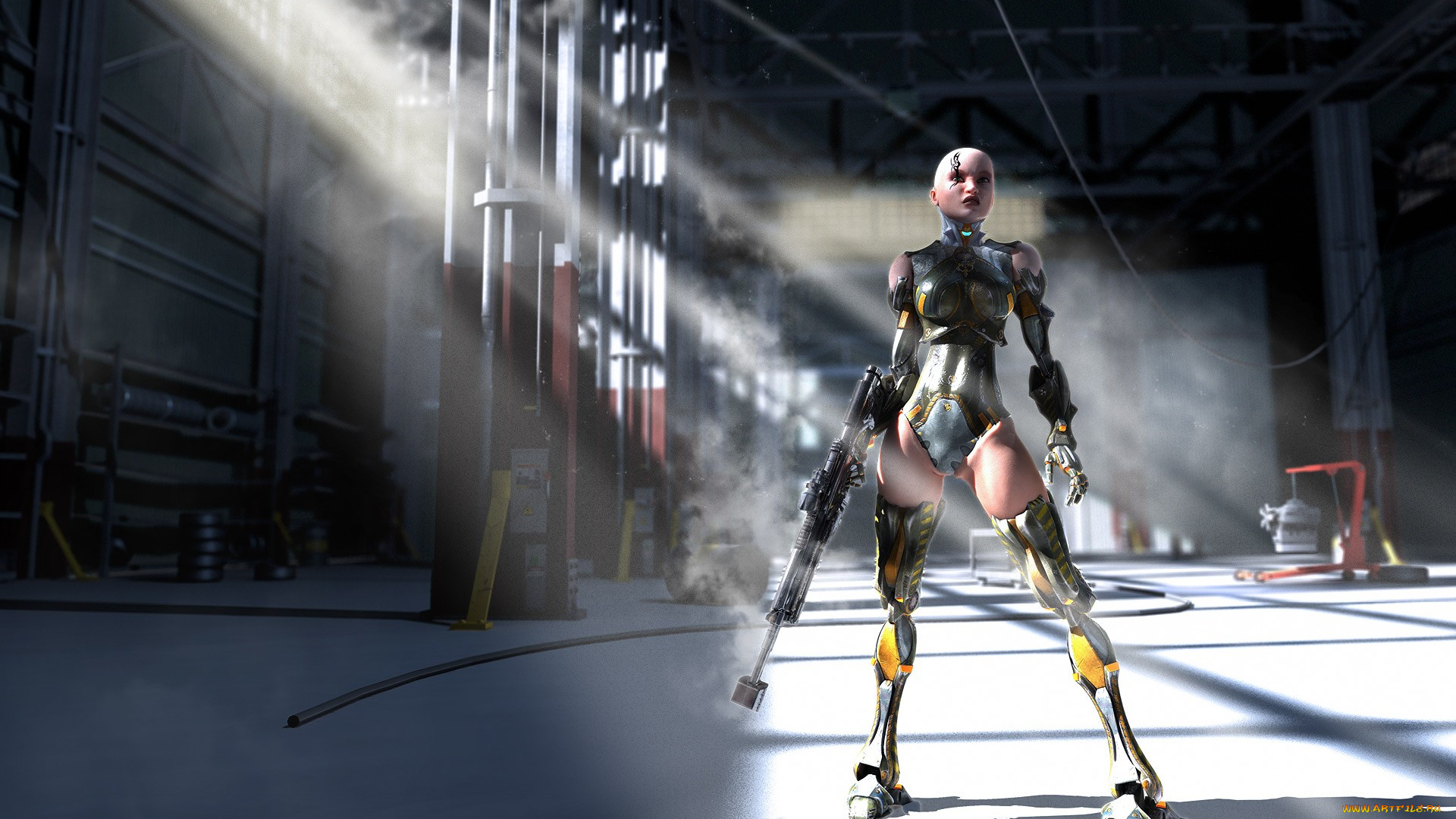 3д, графика, creatures, существа, industrial, garage