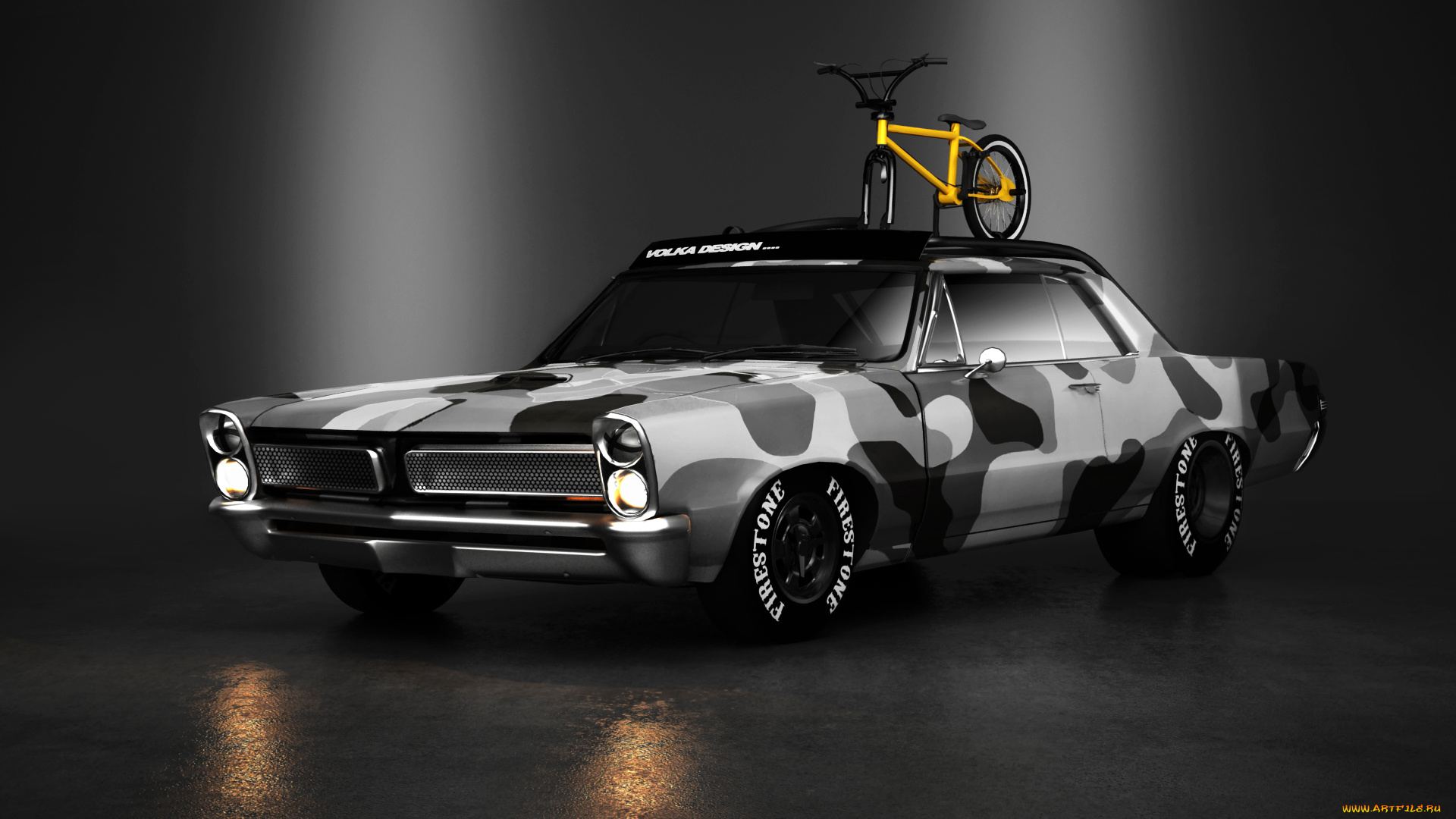 автомобили, 3д, велосипед, автомобиль