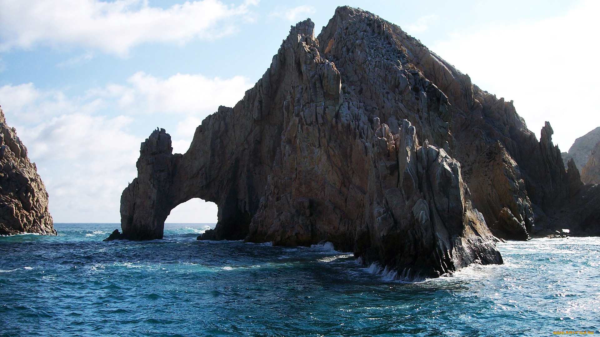 el, arco, de, cabo, san, lucas, природа, побережье, скалы, океан