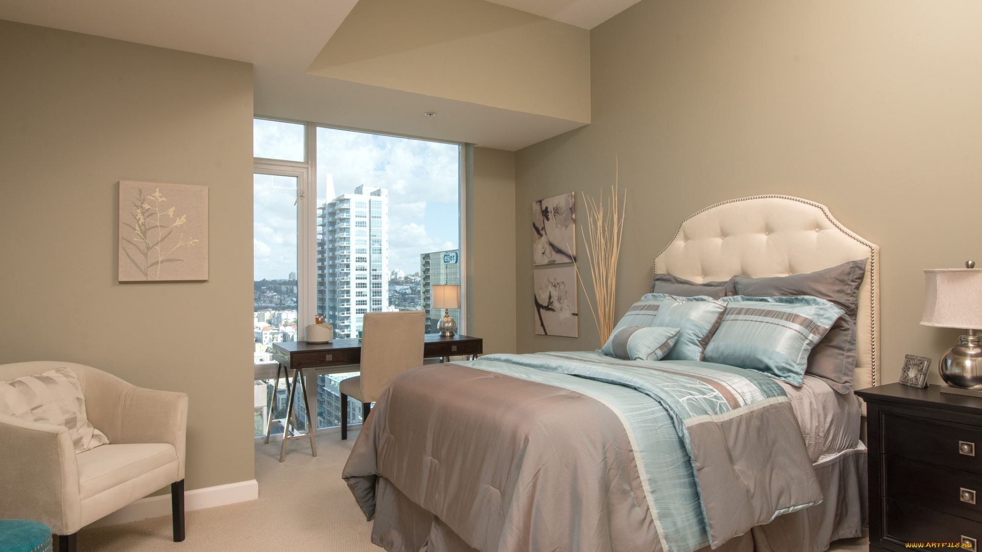 интерьер, спальня, кровать