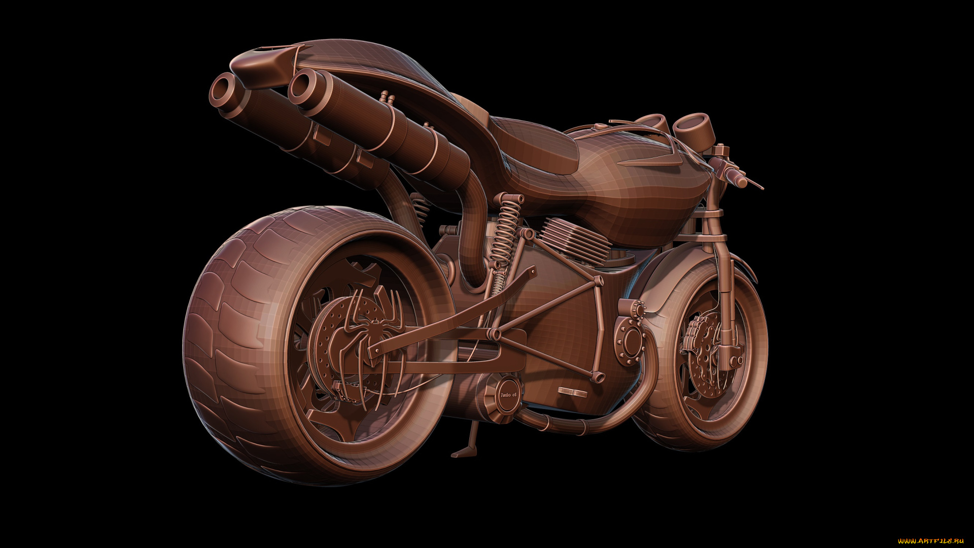 мотоциклы, 3d, фон, мотоцикл