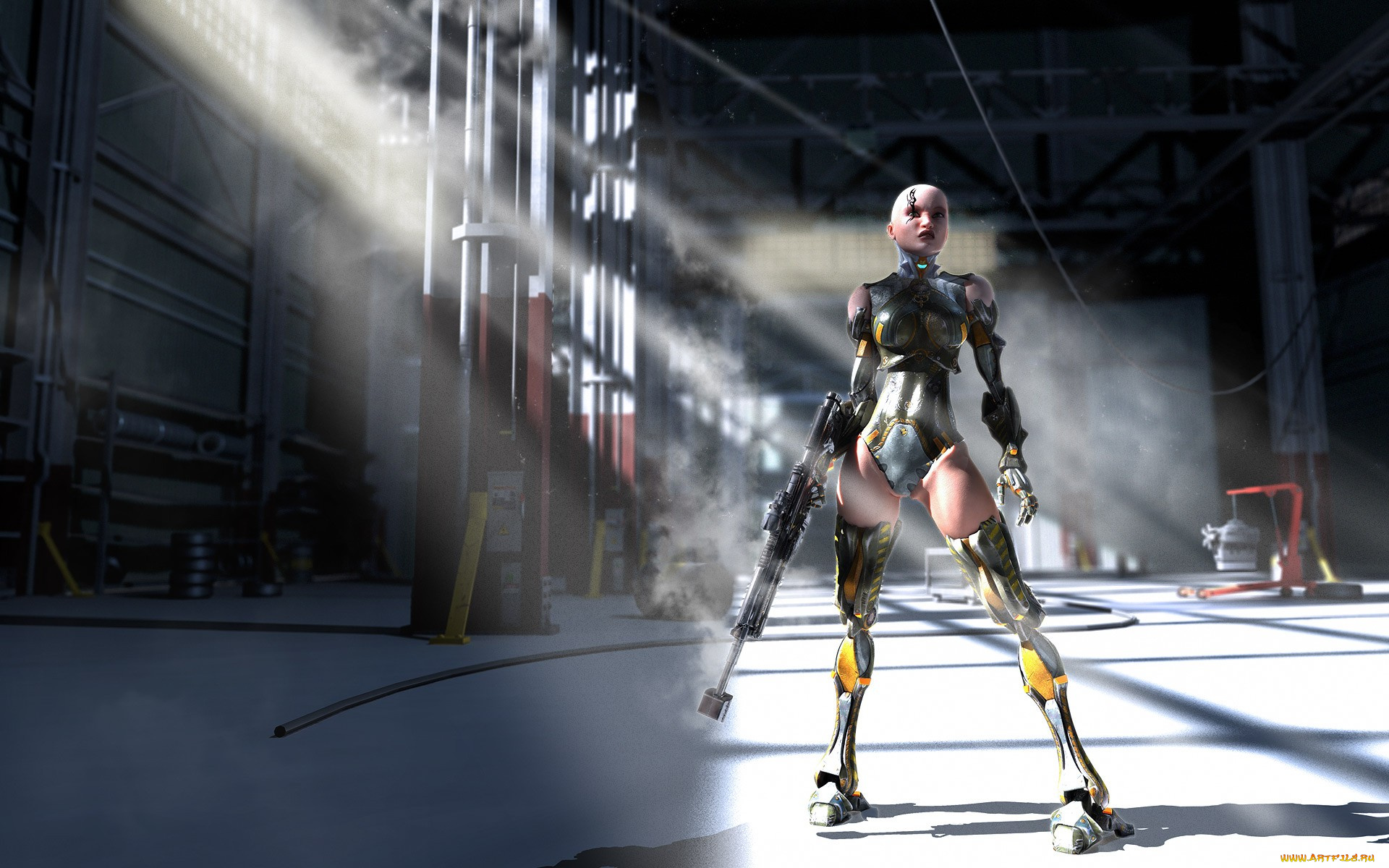 3д, графика, creatures, существа, industrial, garage