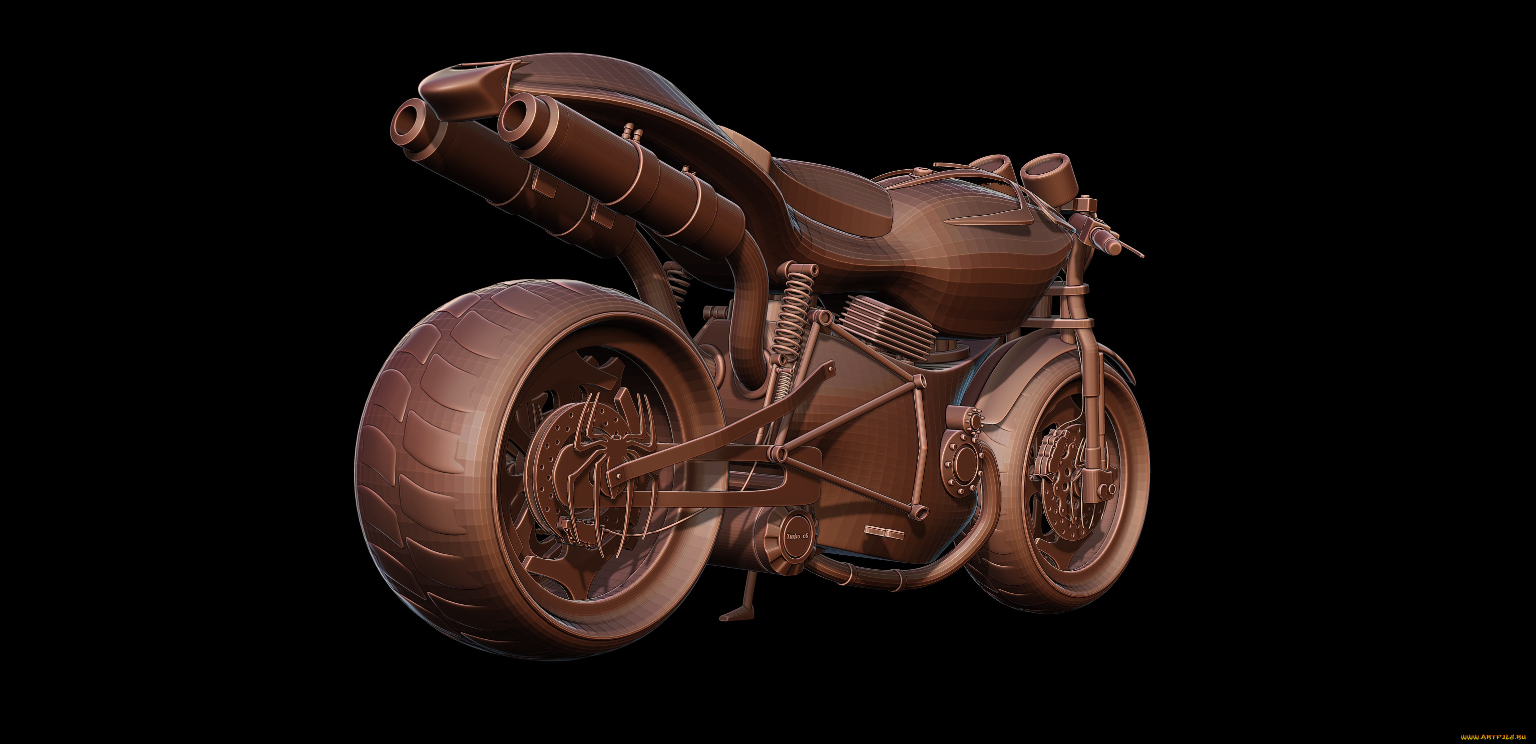 мотоциклы, 3d, фон, мотоцикл