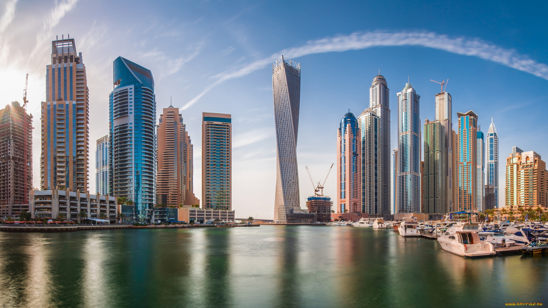 dubai, города, дубай, , оаэ, панорама, небоскребы, акватория