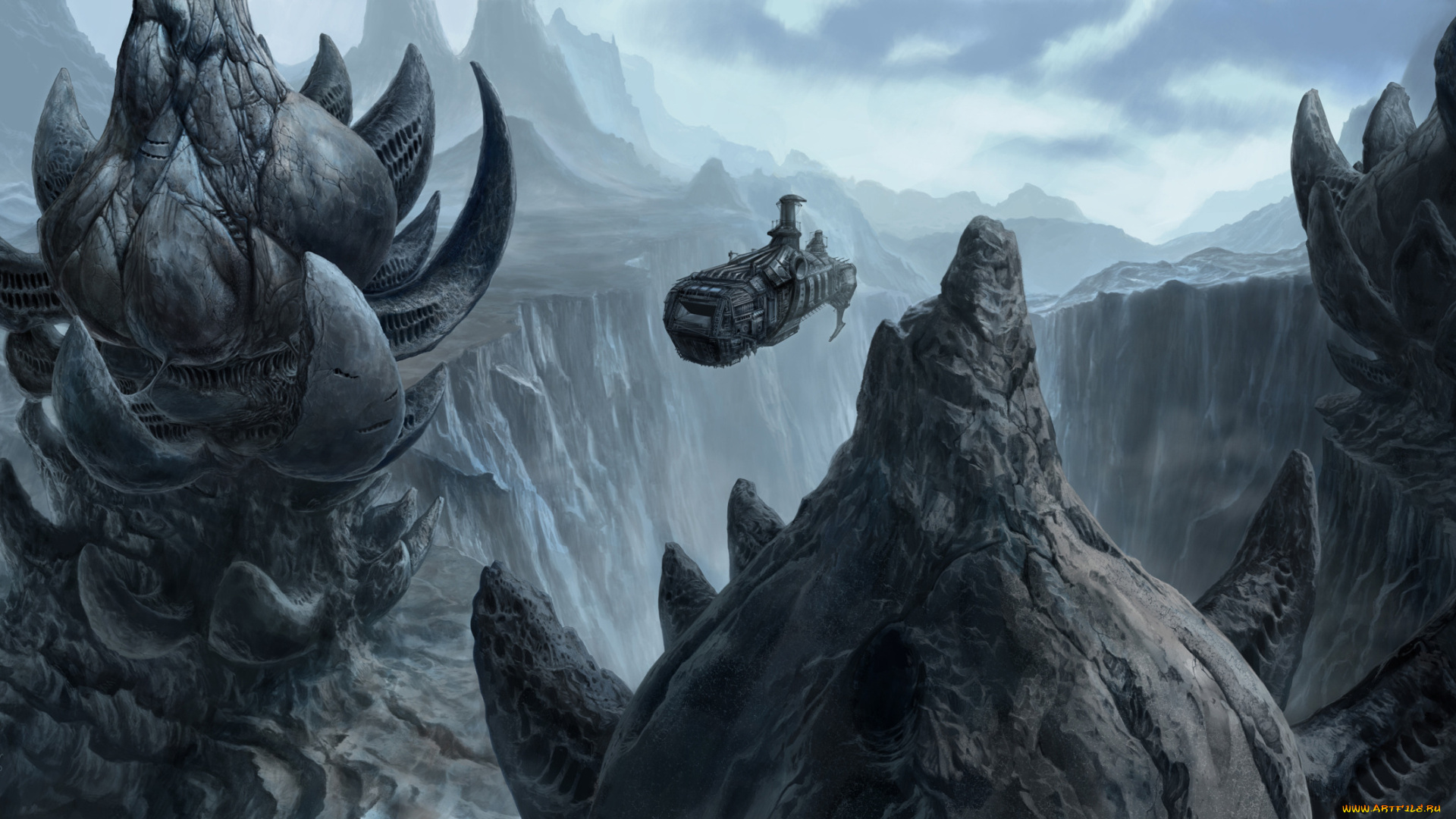 фэнтези, транспортные, средства, аппарат, летательный, иной, планета, чужая, мир