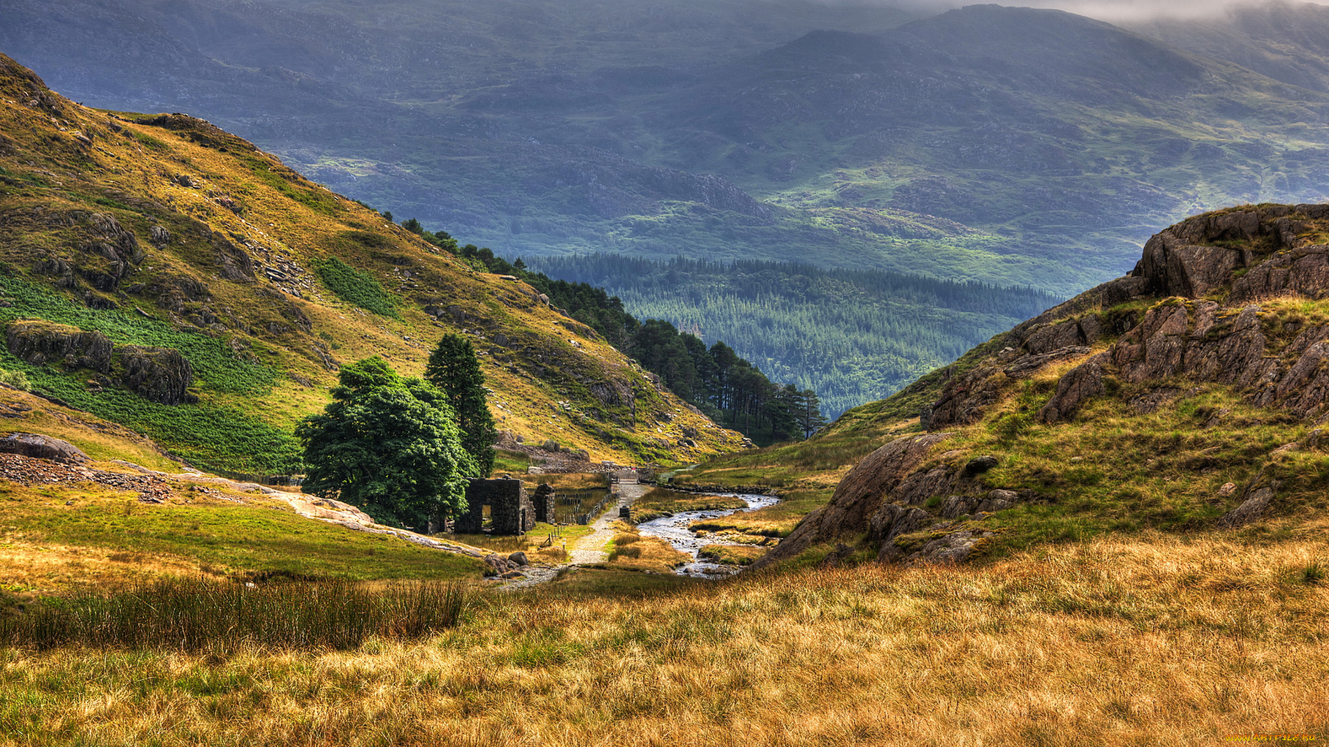 природа, горы, пейзаж, сноудония