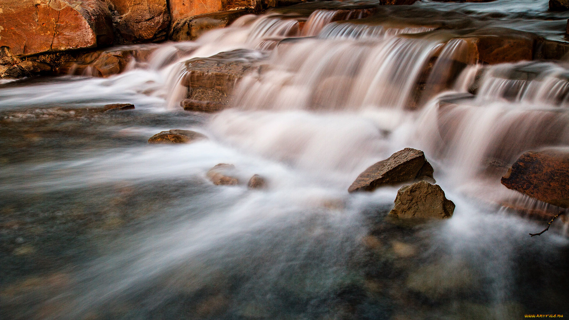 природа, реки, озера, скалы, поток, река, пороги