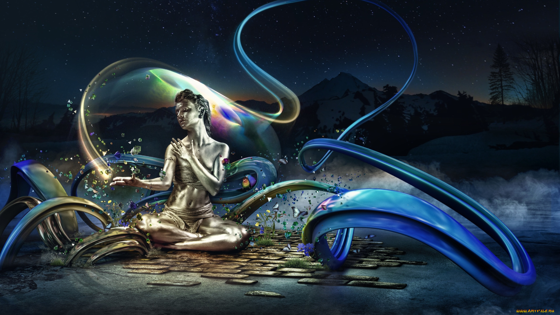 разное, компьютерный, дизайн, девушка