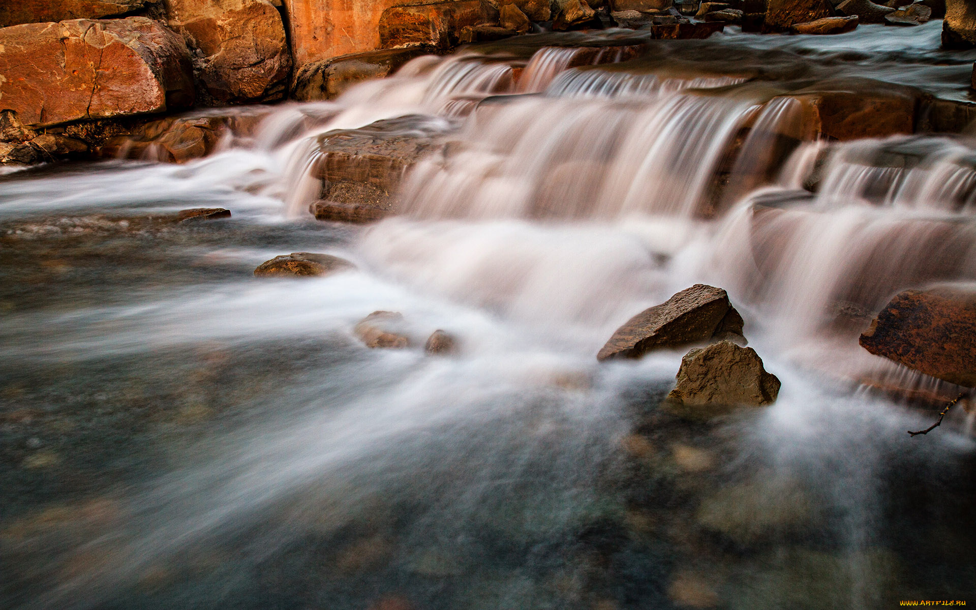 природа, реки, озера, скалы, поток, река, пороги
