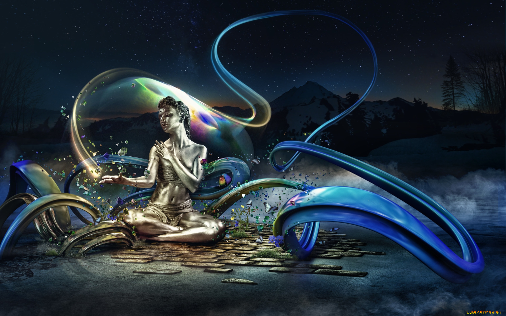 разное, компьютерный, дизайн, девушка