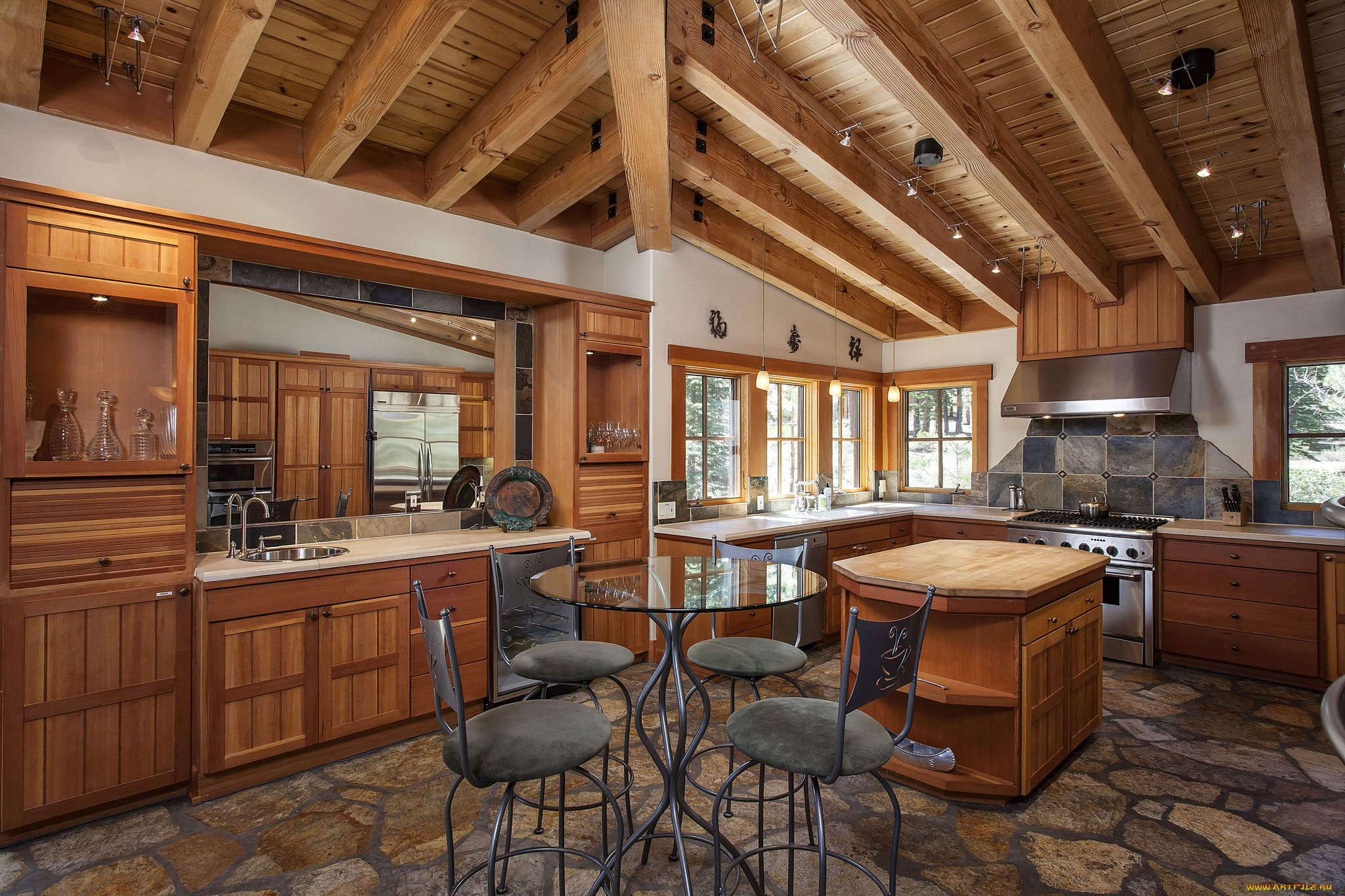 интерьер, кухня, дерево