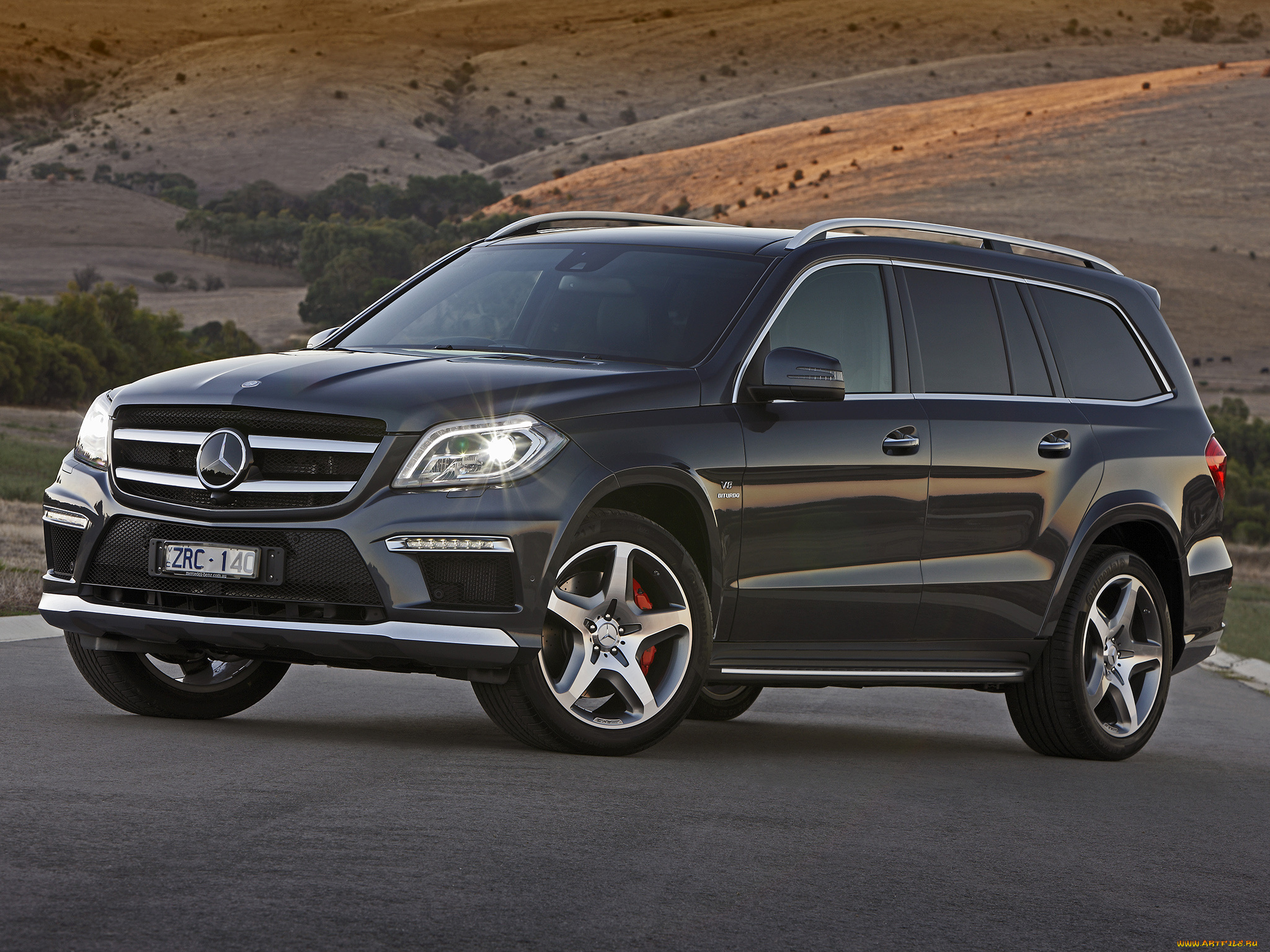 автомобили, mercedes-benz, gl, 63, amg, темный, 2013г, x166, au-spec