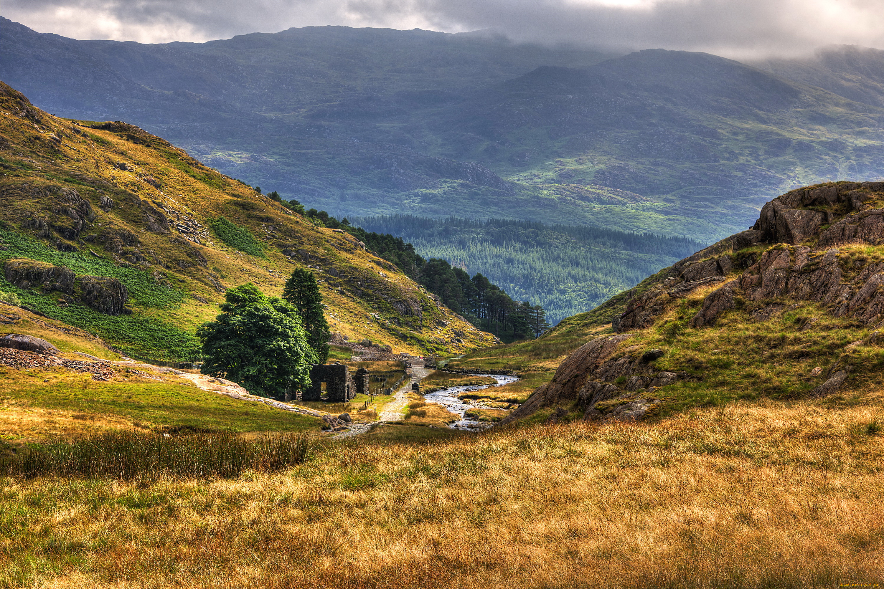 природа, горы, пейзаж, сноудония