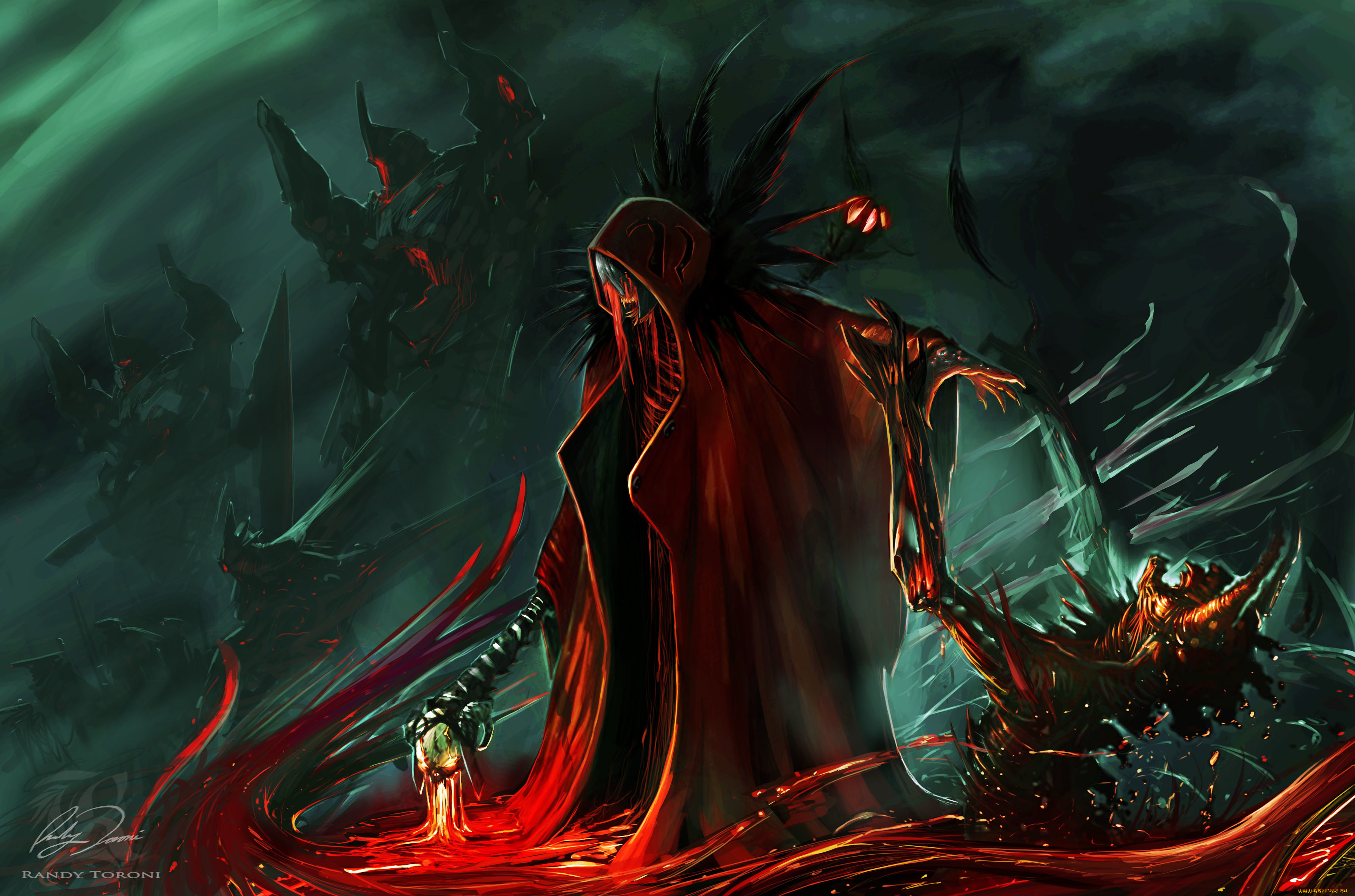 randy, toroni, фэнтези, нежить, иной, демон, монстр, череп, кровь, мир