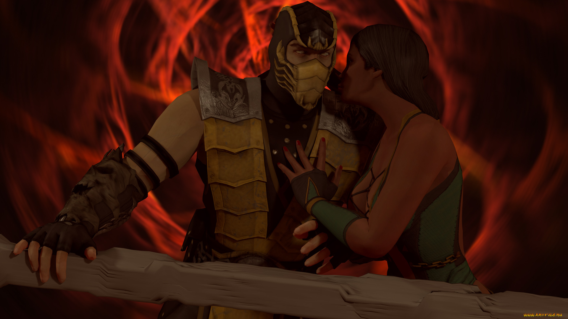 3д, графика, фантазия, , fantasy, взгляд, фон, парень, девушка