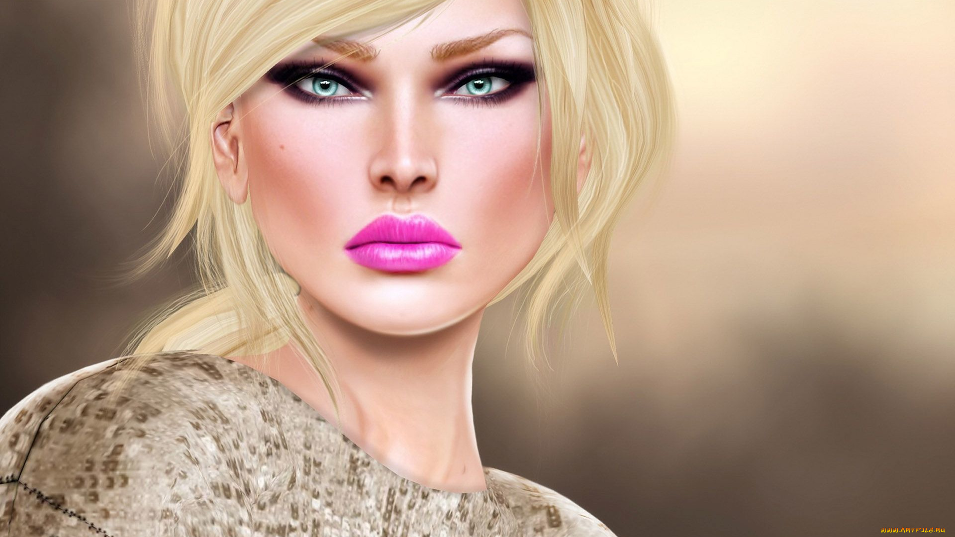 3д, графика, портрет, , portraits, фон, взгляд, девушка