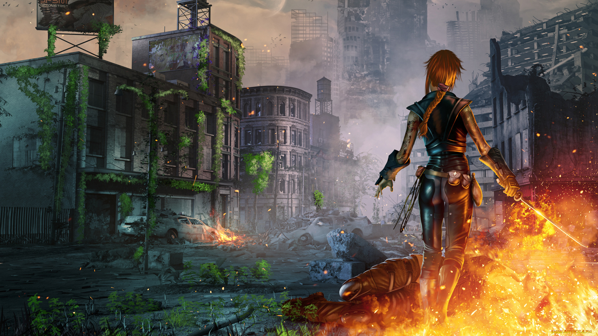 фэнтези, иные, миры, , иные, времена, постапокалипсис, меч, мир, иной, девушка