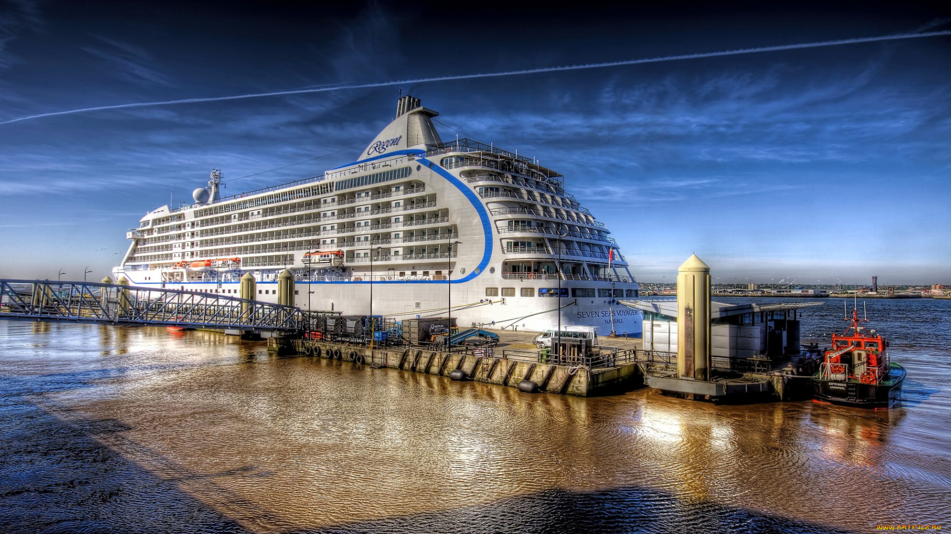 seven, seas, voyager, корабли, лайнеры, океанский, круиз, причал, лайнер