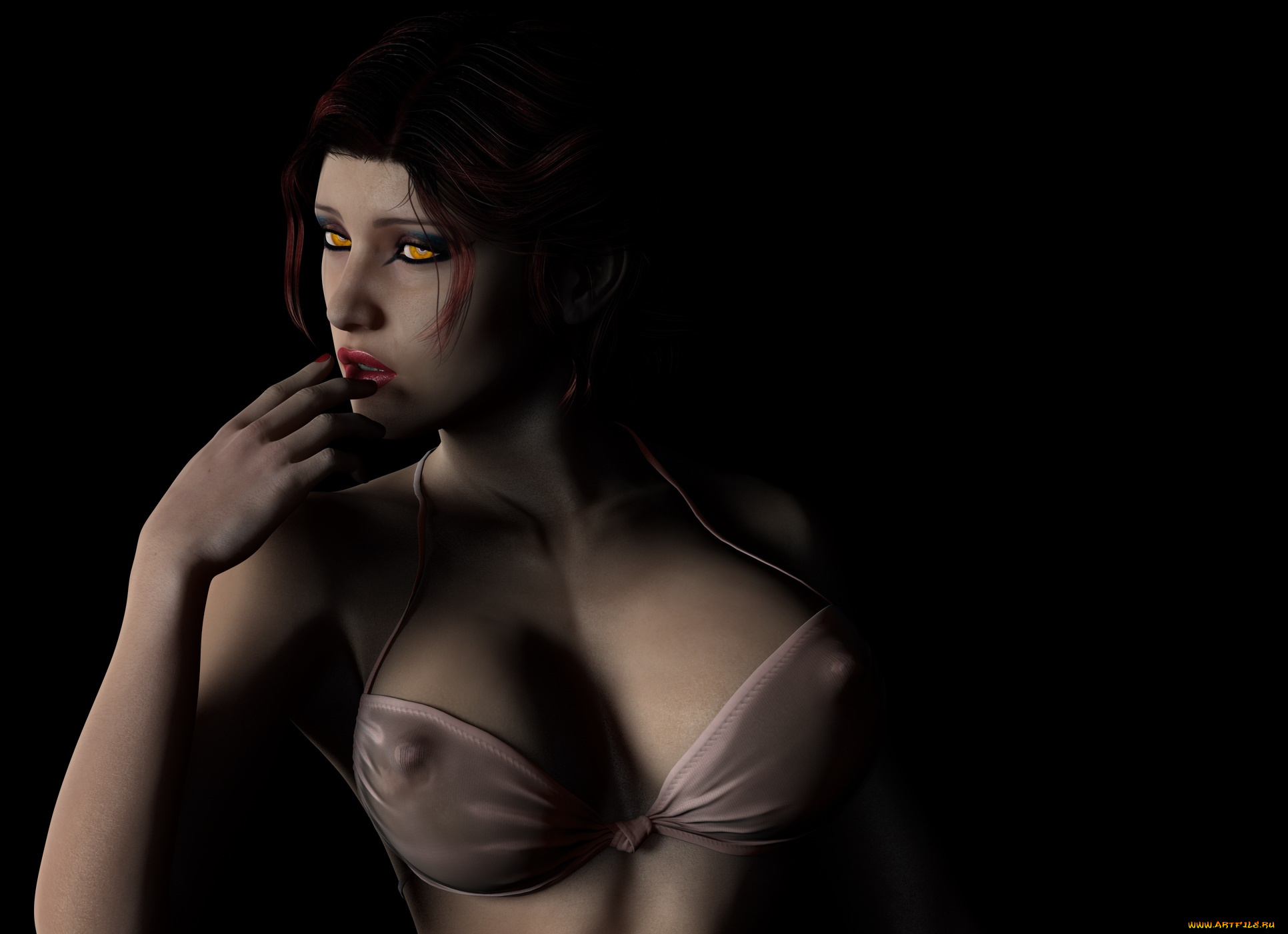 3д, графика, фантазия, , fantasy, девушка, фон, взгляд