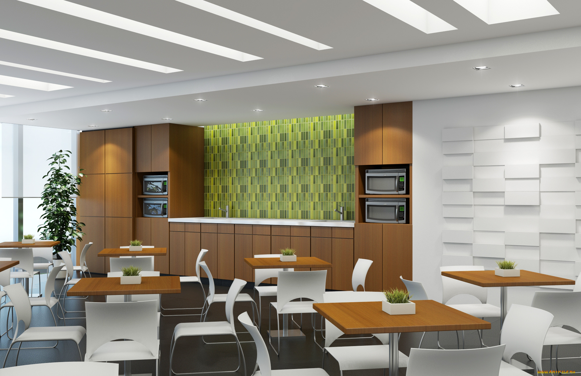 3д, графика, реализм, , realism, комната, стулья, столы, интерьер