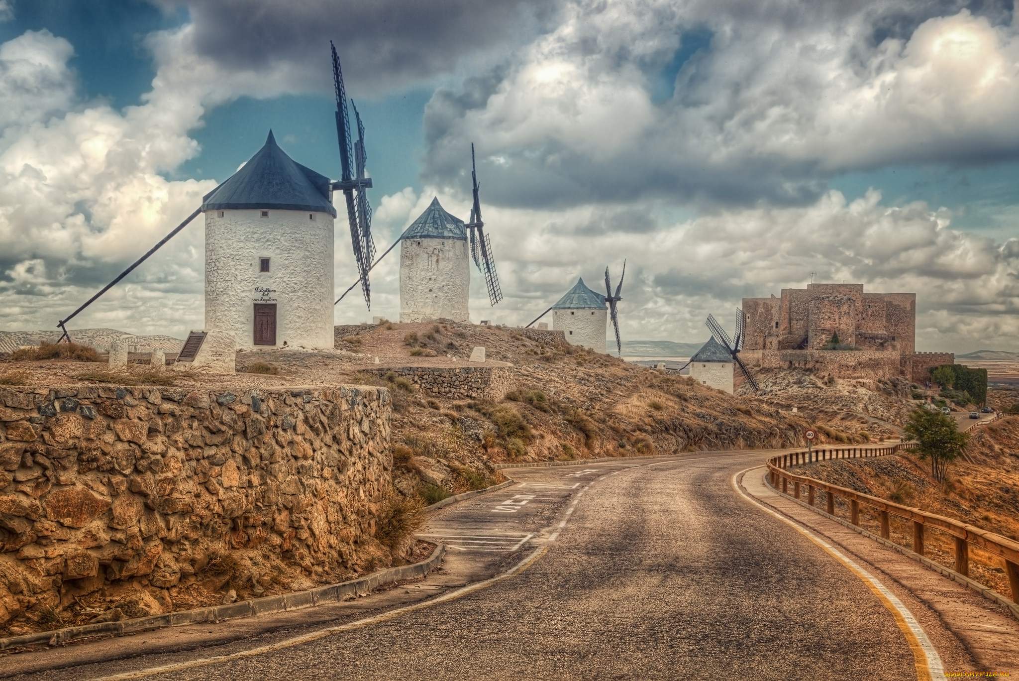 разное, мельницы, spain, castilla, la, mancha, toledo, consuegra