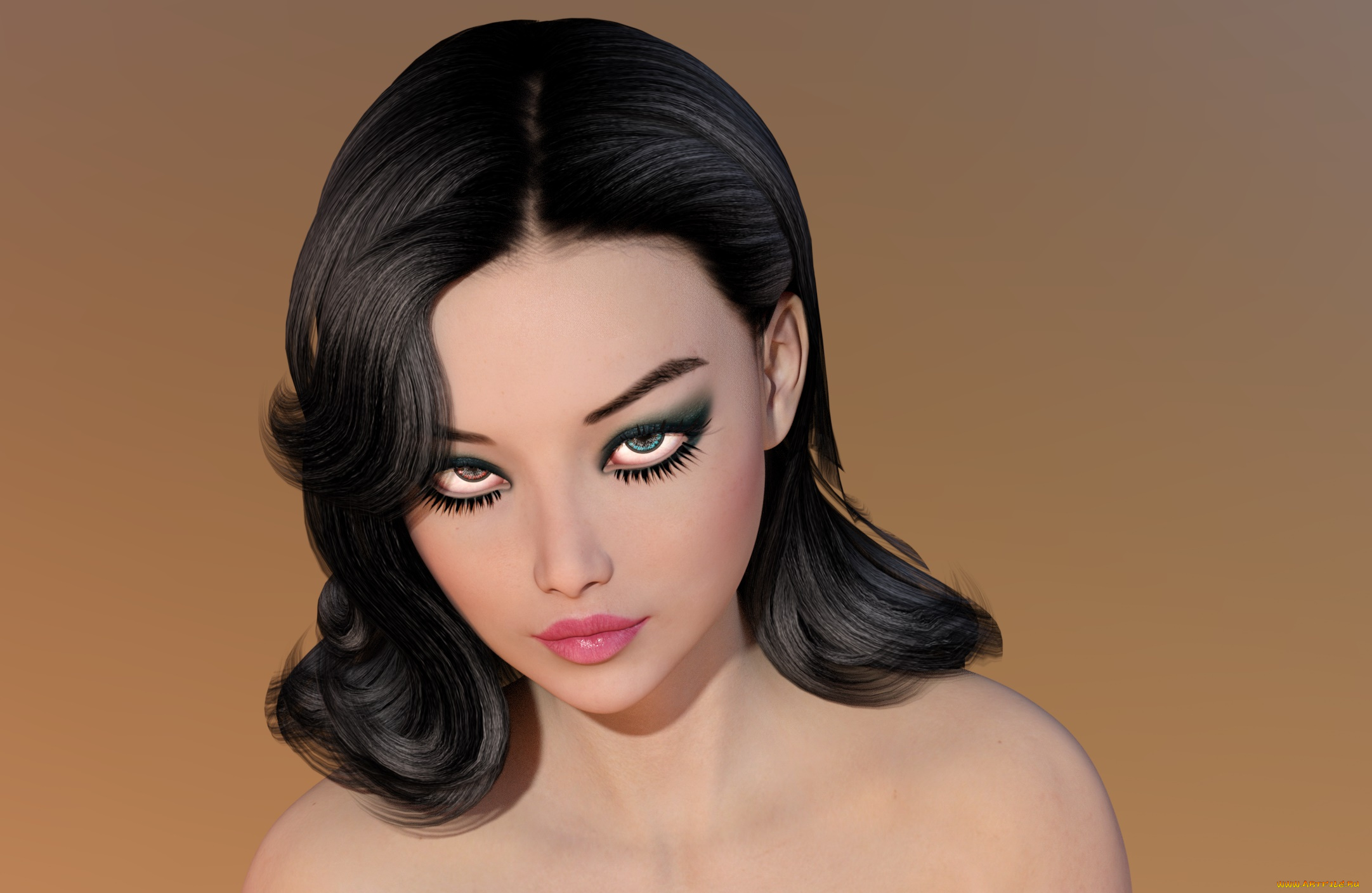 3д, графика, портрет, , portraits, фон, девушка, взгляд
