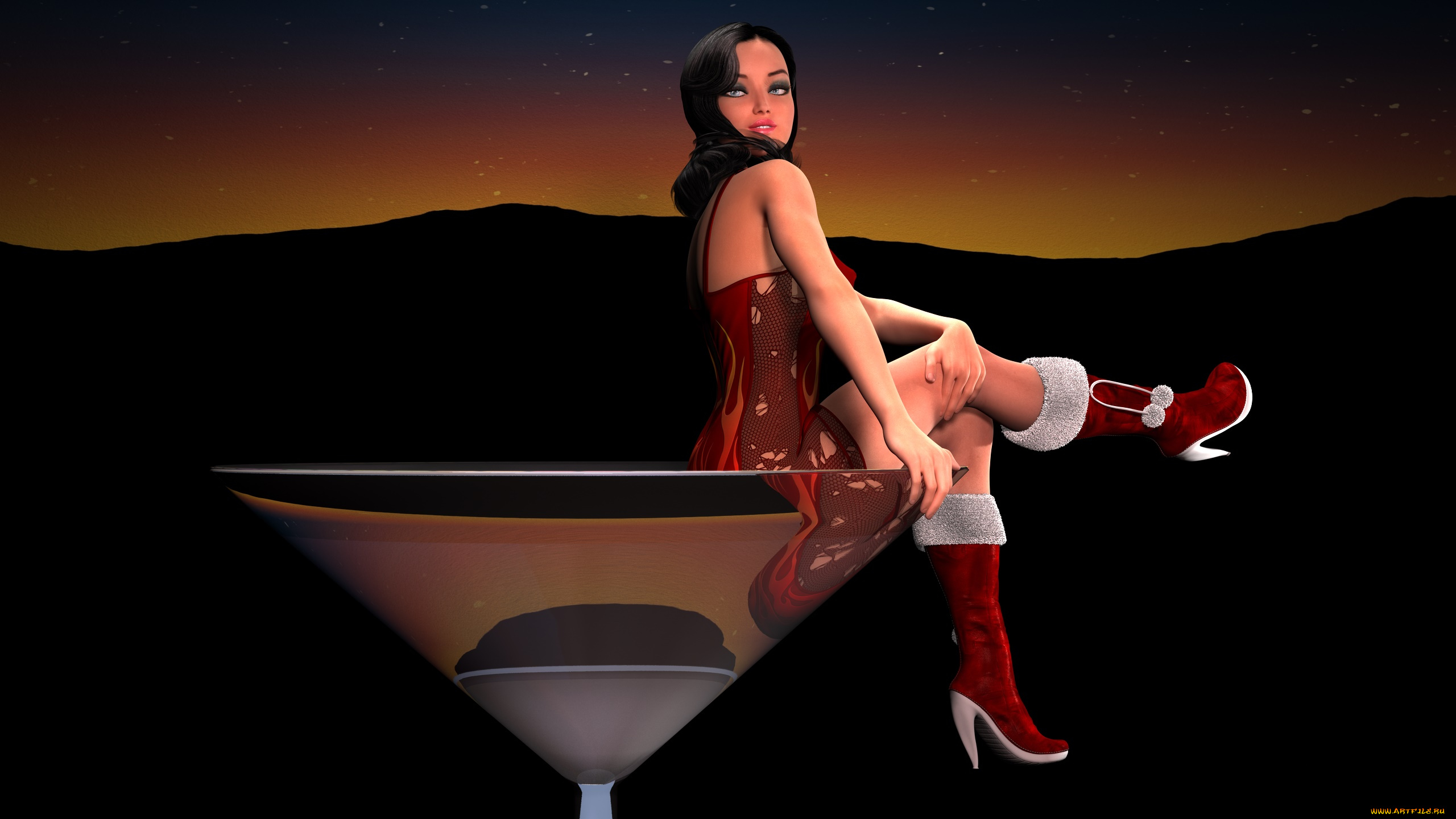 3д, графика, люди, , people, улыбка, фон, взгляд, девушка