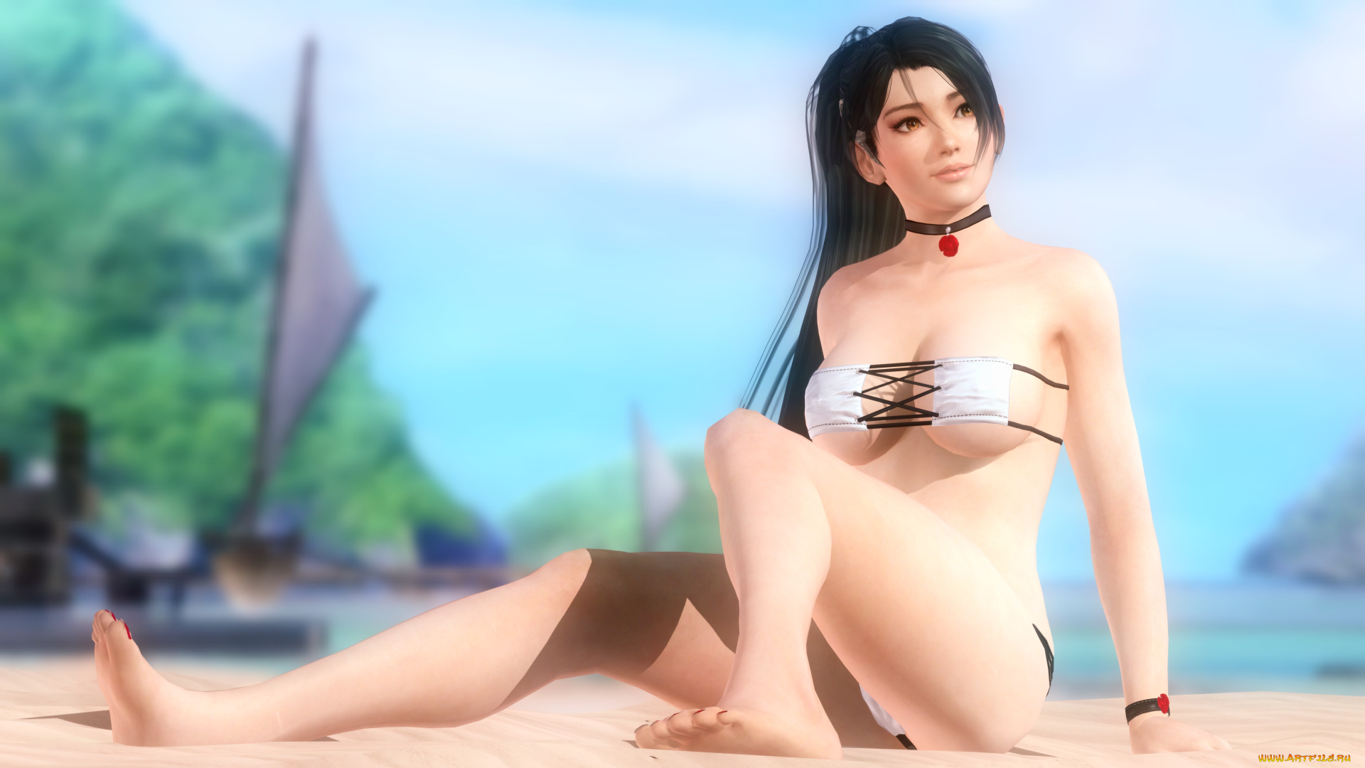 3д, графика, аниме, , anime, девушка, взгляд, фон