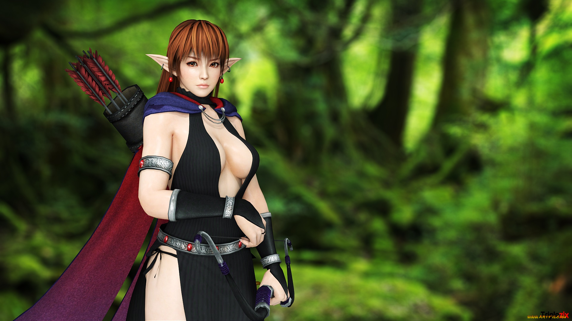 3д, графика, эльфы, , elves, эльфийка, взгляд, фон