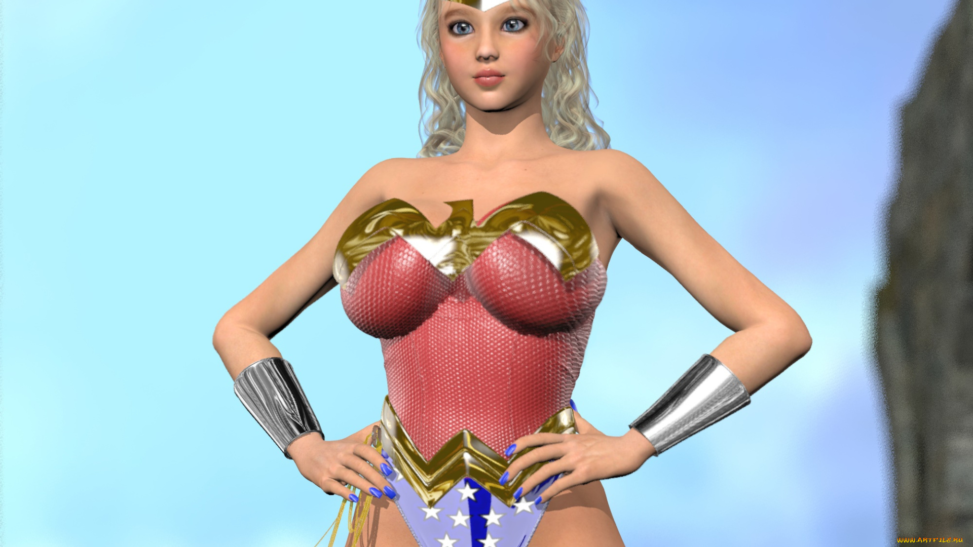 3д, графика, фантазия, , fantasy, девушка, взгляд, фон