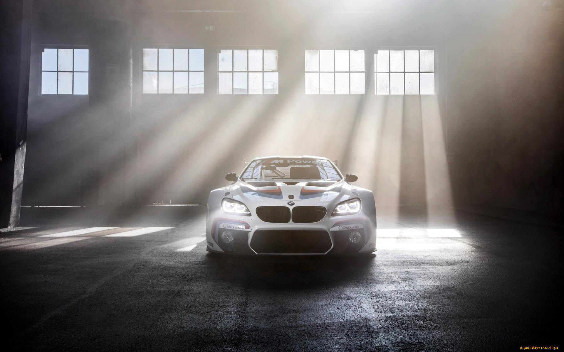 автомобили, bmw, белый, gt3, m6, свет, бмв, гараж