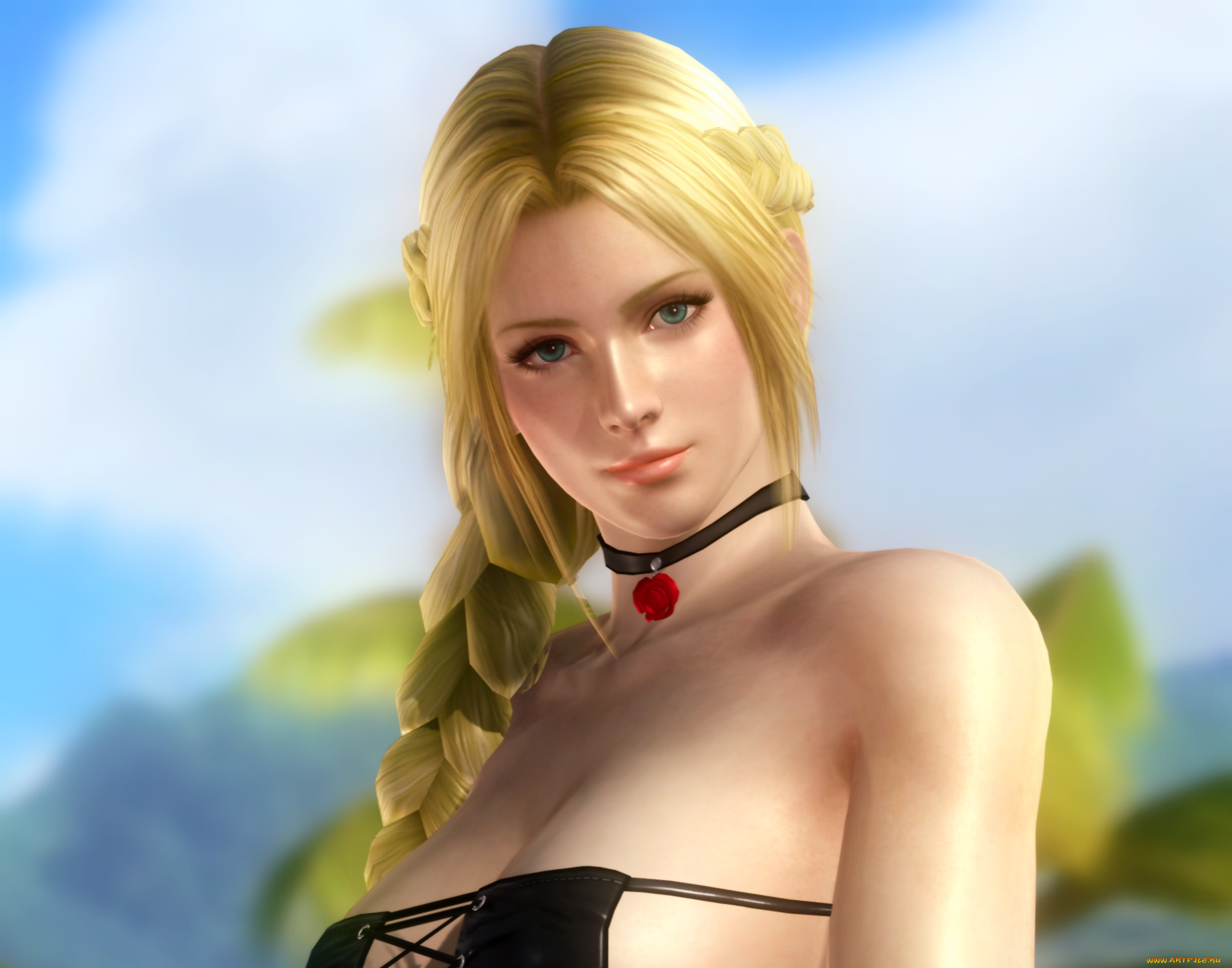 3д, графика, аниме, , anime, девушка, взгляд, фон